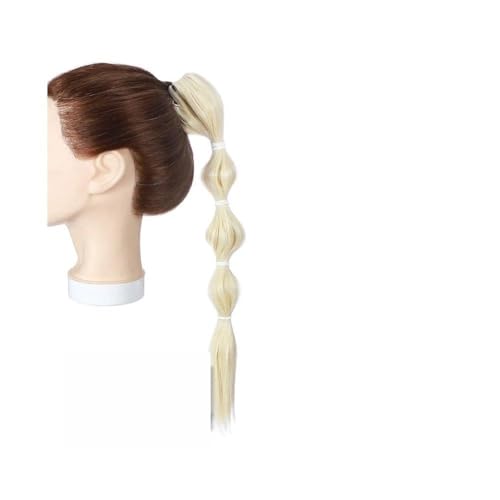Pferdeschwanz Extensions Synthetische 18-Zoll-Bubble Claw On Pferdeschwanz-Verlängerung, lang, glatt, modisches Haarteil, Haar-Accessoires for Frauen Ponytail Extension(Bleach blonde) von QRSTUVXZY