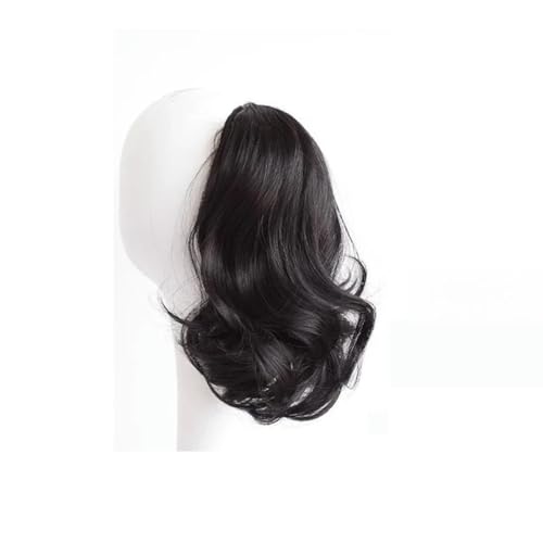 Pferdeschwanz Extensions Synthetische kurze lockige Perücke Pferdeschwanz 12 Zoll Klaue Clip in Pferdeschwanz Haarverlängerung Haarteil Perücke for Frauen synthetischer Pferdeschwanz Ponytail Extensio von QRSTUVXZY