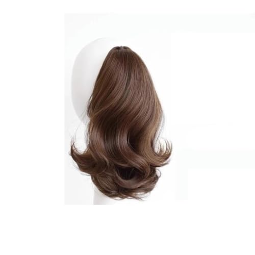 Pferdeschwanz Extensions Synthetische kurze lockige Perücke Pferdeschwanz 12 Zoll Klaue Clip in Pferdeschwanz Haarverlängerung Haarteil Perücke for Frauen synthetischer Pferdeschwanz Ponytail Extensio von QRSTUVXZY