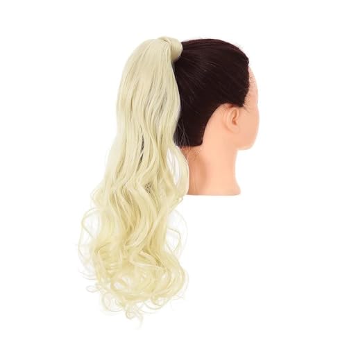Pferdeschwanz Extensions Synthetische lange, natürlich gewellte Pferdeschwanz-Haarverlängerung for Frauen, hitzebeständige Clip-in-Pferdeschwanz-Haarteile for Umwickeln Ponytail Extension(613 Beach Bl von QRSTUVXZY