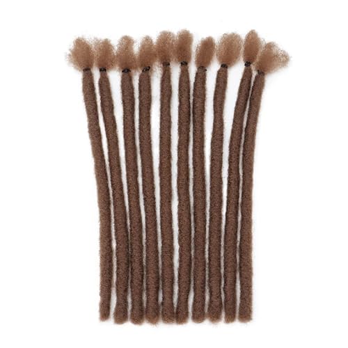 Synthetische 8 Zoll handgefertigte Dreadlocks 10 Stränge Locs Hip-Hop-Stil Zöpfe Haarverlängerung Häkelhaar for Männer Frauen(2M30) von QRSTUVXZY