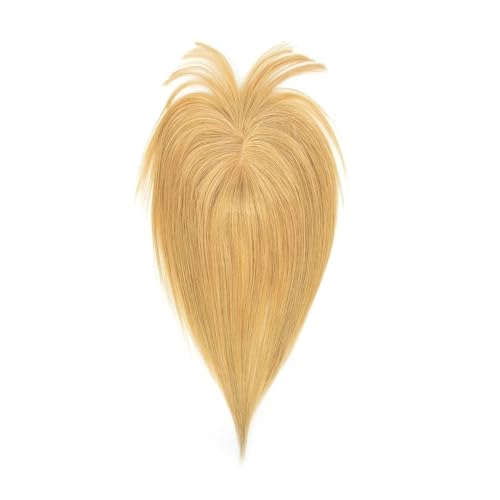 Topper mit Pony, Clip-in-Topper for Frauen, echtes Remy-Menschenhaar, Seidenbasis, Mittelteil, Haartoupet for dünner werdendes Haar(8inch,Dark blonde) von QRSTUVXZY