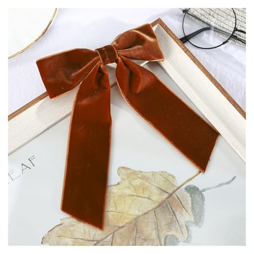 Haarspangen mit Schleife Bogen Samt Haarspangen Frauen Temperament Pferdeschwanz Haarnadel Haar Clip Mädchen Schwarz Rot Band Haar Clip Haar Zubehör(0465D) von QRXALISA
