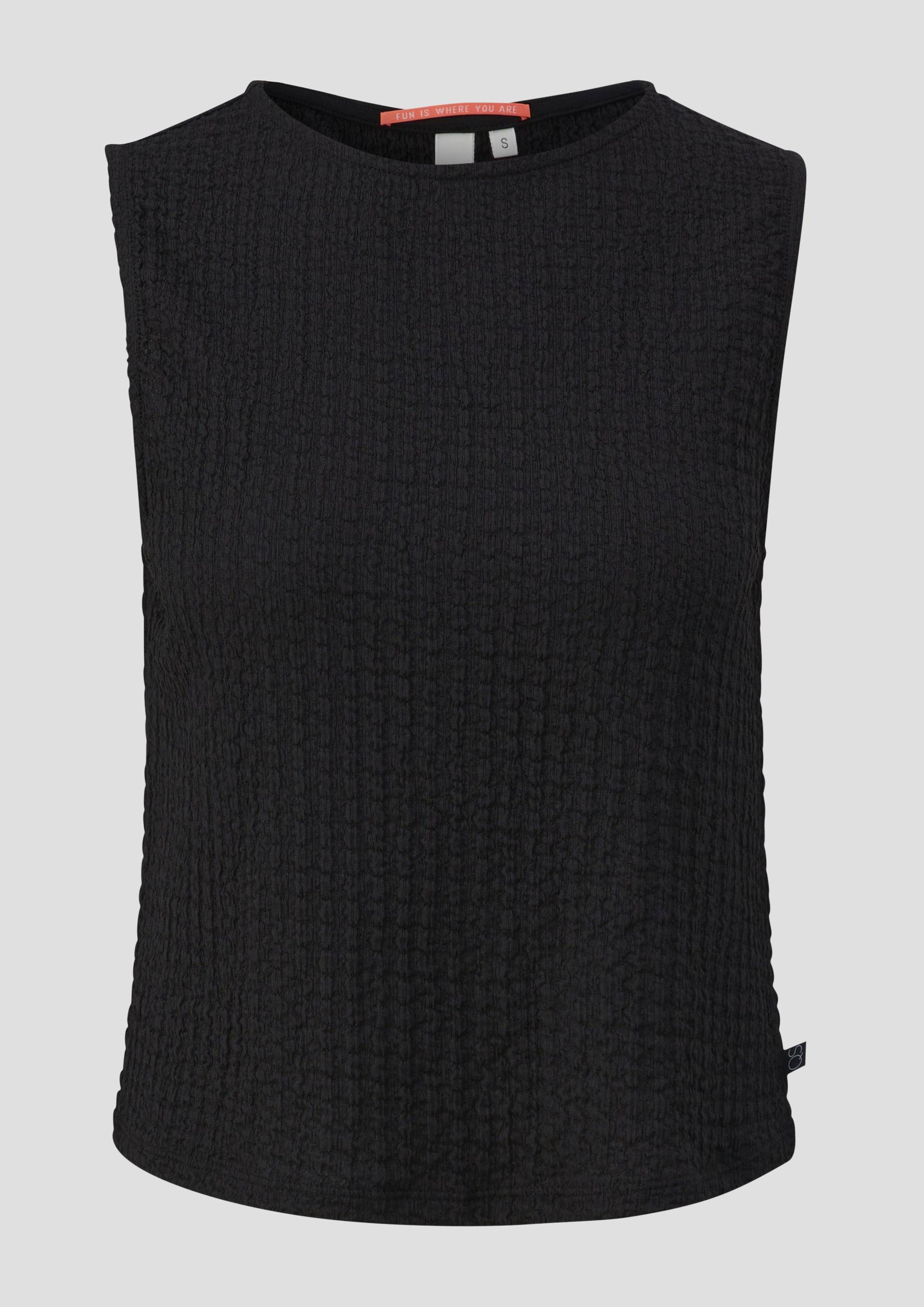 QS - Ärmelloses Top aus Jacquard, Damen, schwarz von QS