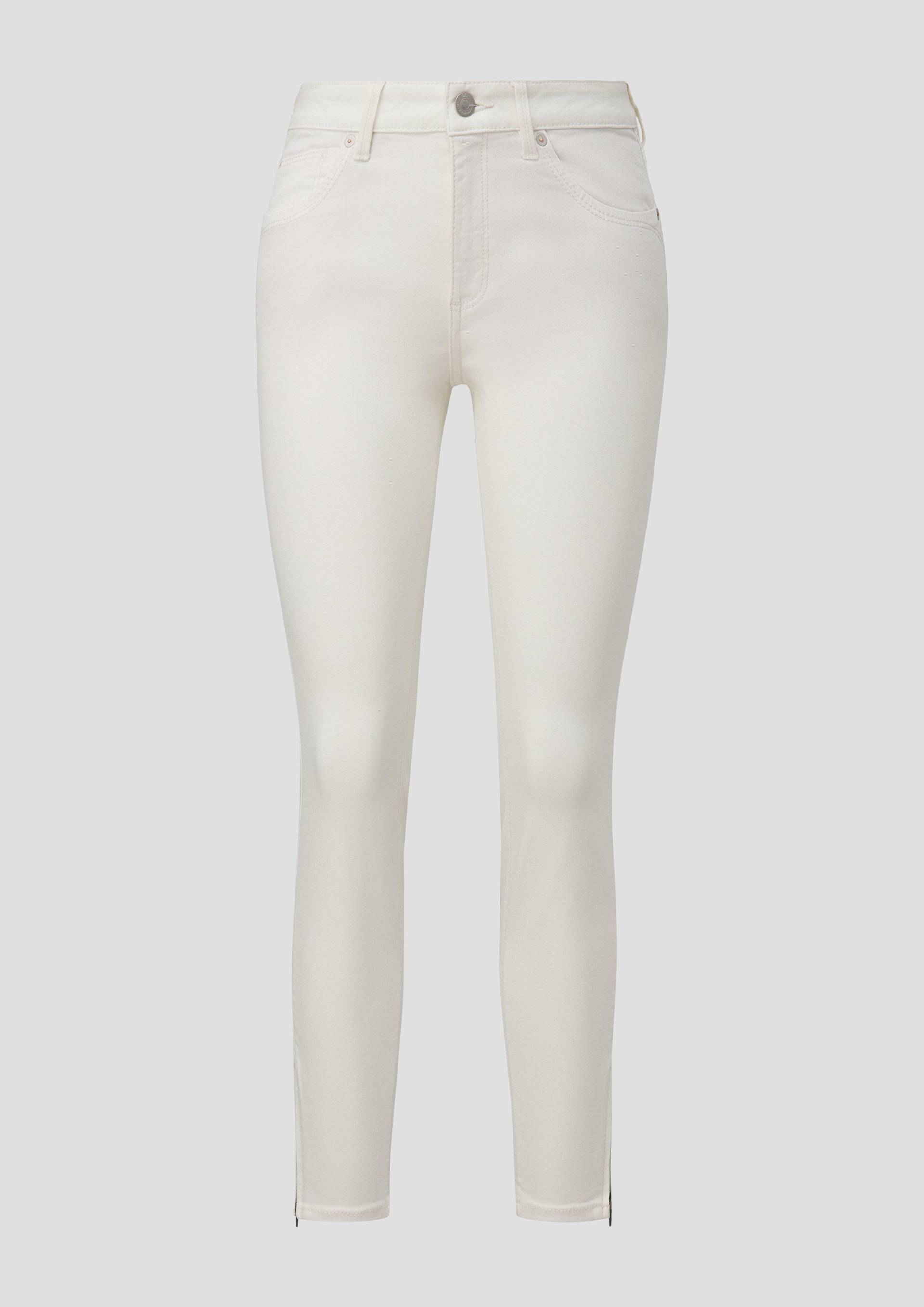 QS - Ankle-Jeans Sadie / Skinny Fit / Mid Rise / Skinny Leg, Damen, creme von QS