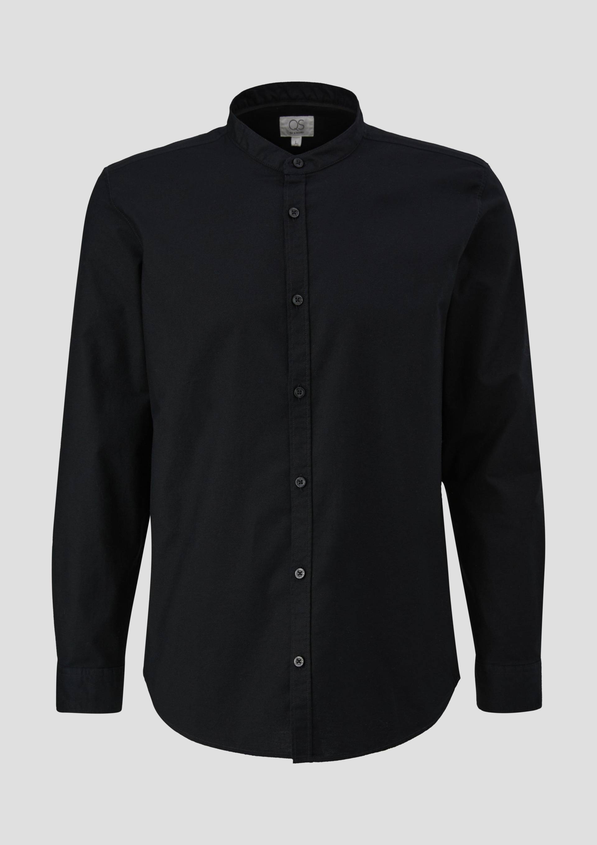 QS - Baumwollhemd in Garment Dye, Herren, schwarz von QS