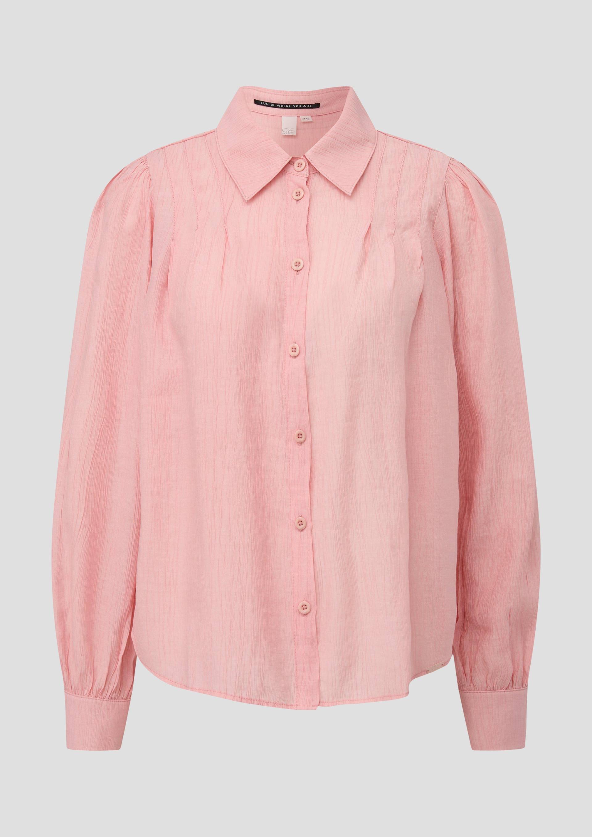 QS - Bluse mit Raffung, Damen, orange|pink von QS