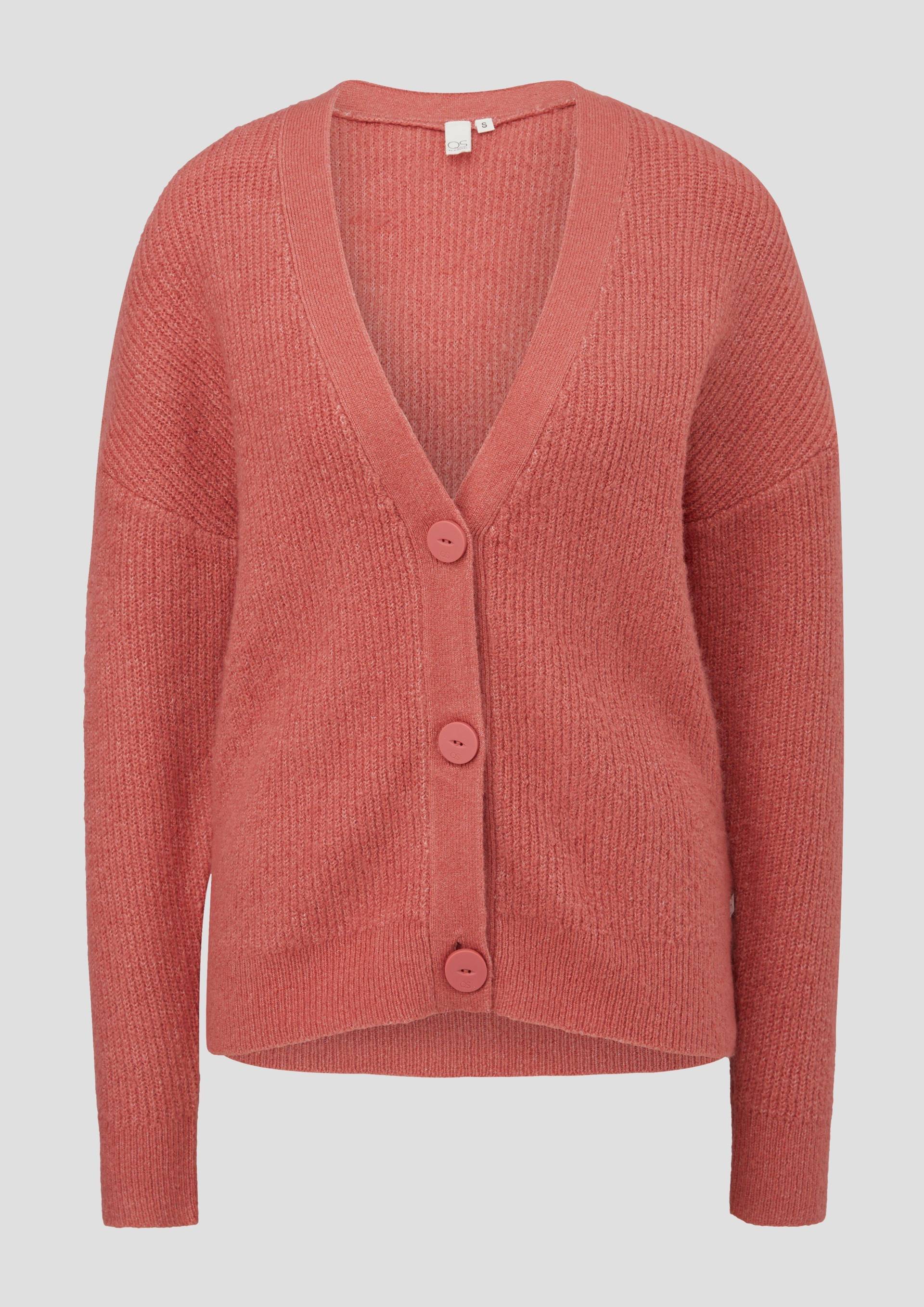 QS - Cardigan aus Rippstrick, Damen, Orange von QS