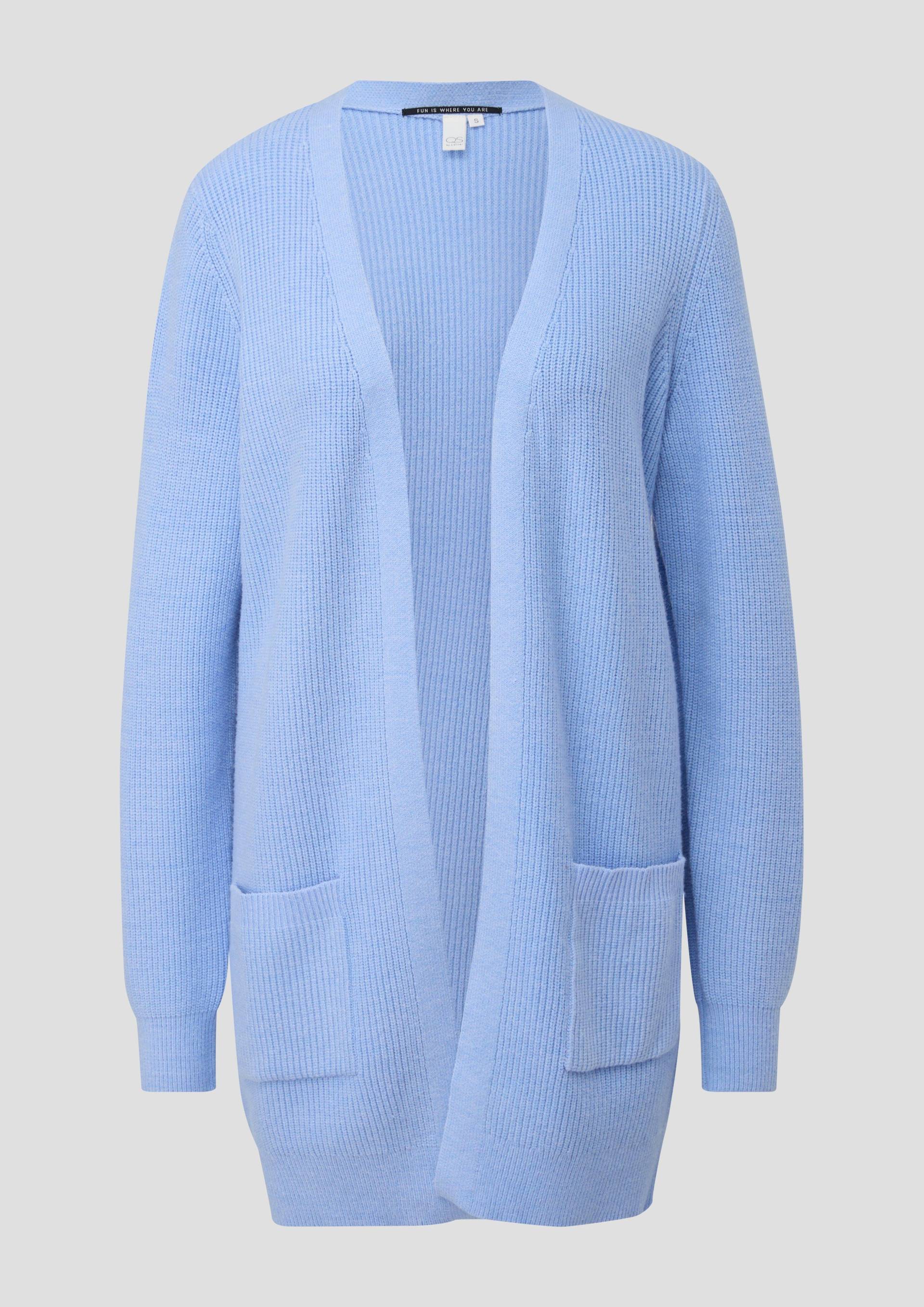 QS - Cardigan mit aufgesetzten Taschen, Damen, blau von QS