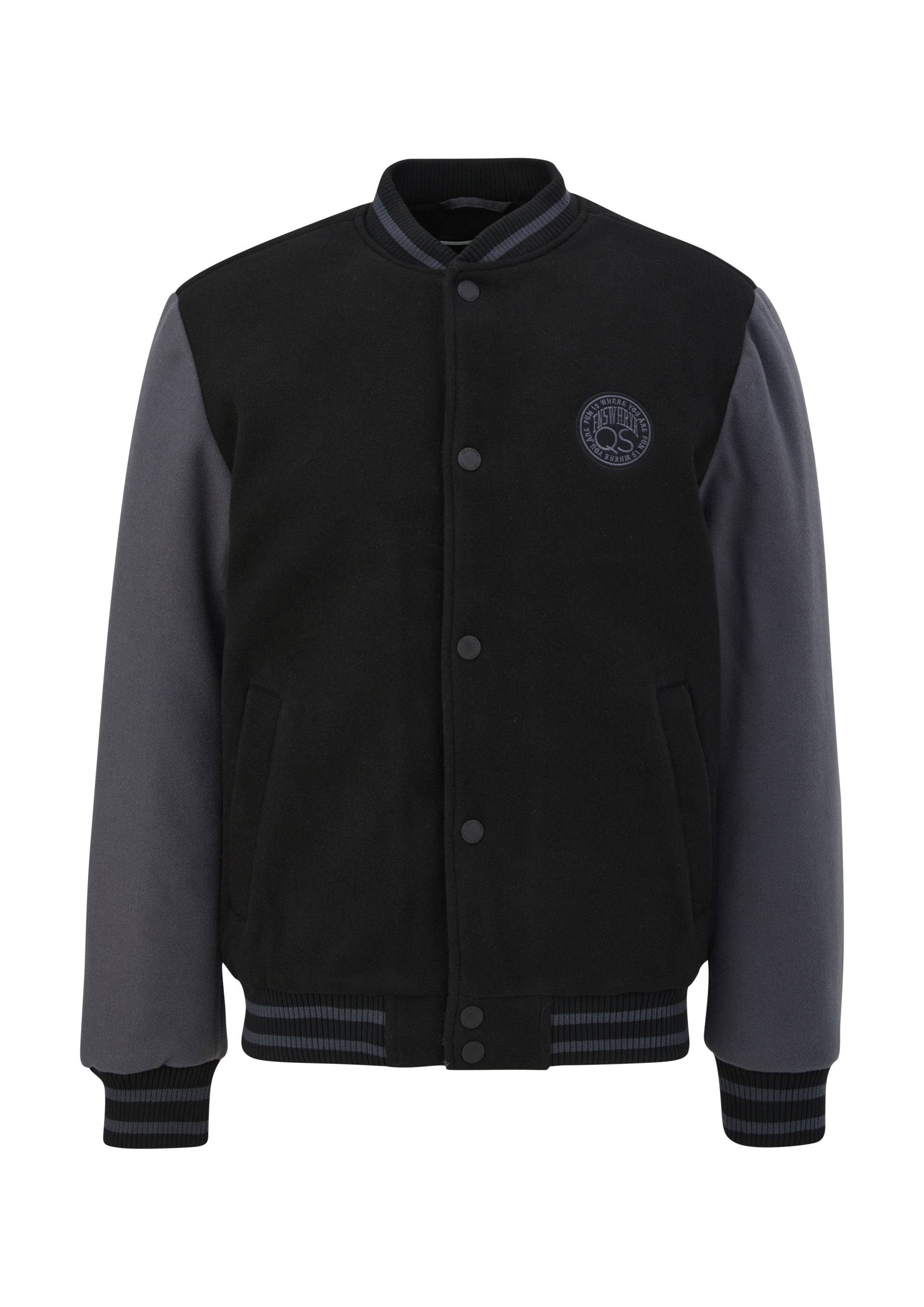 QS - Collegejacke mit Wattierung, Herren, schwarz von QS