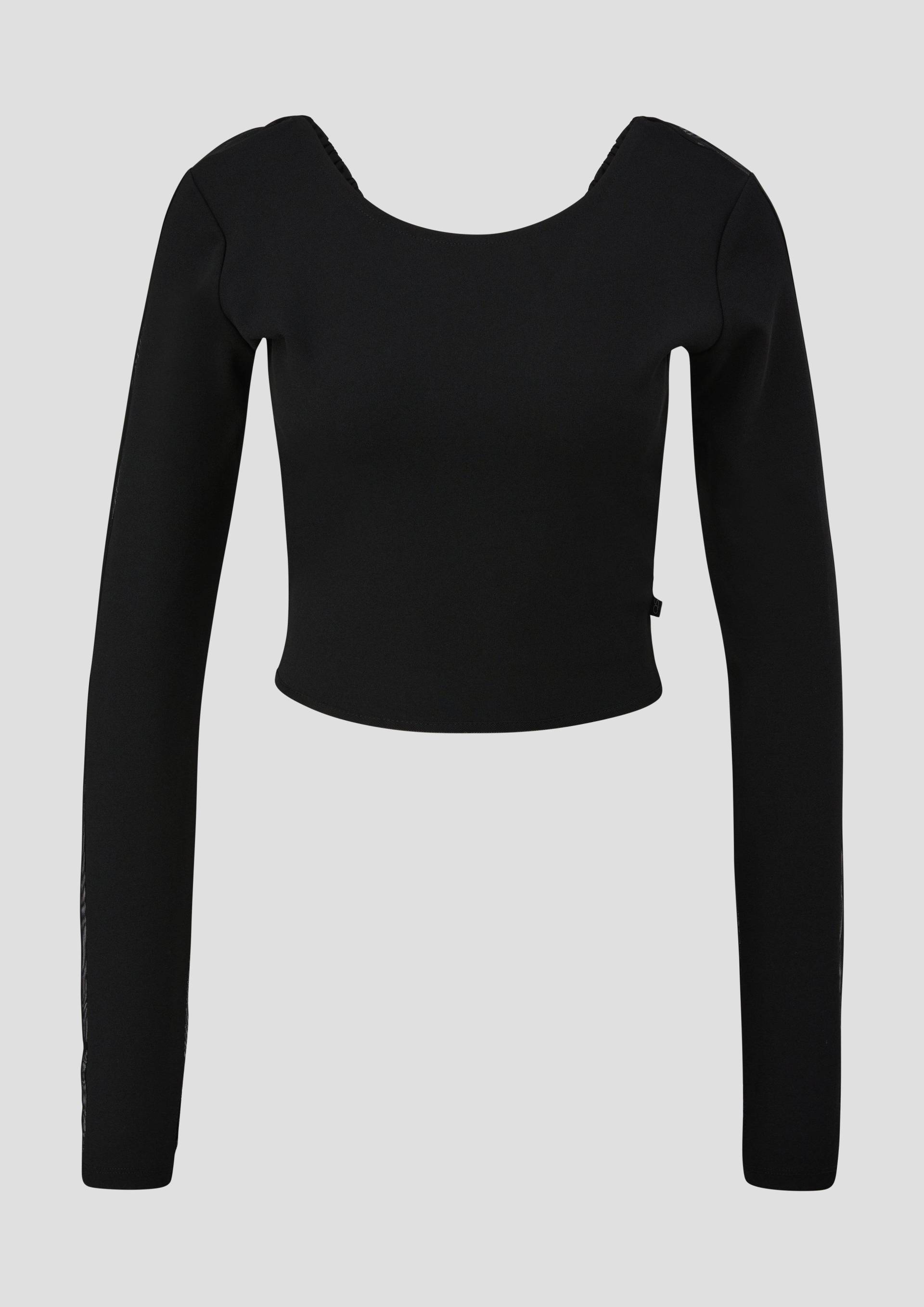 QS - Crop-Shirt mit Rücken-Ausschnitt | QS x ELIF, Damen, schwarz von QS
