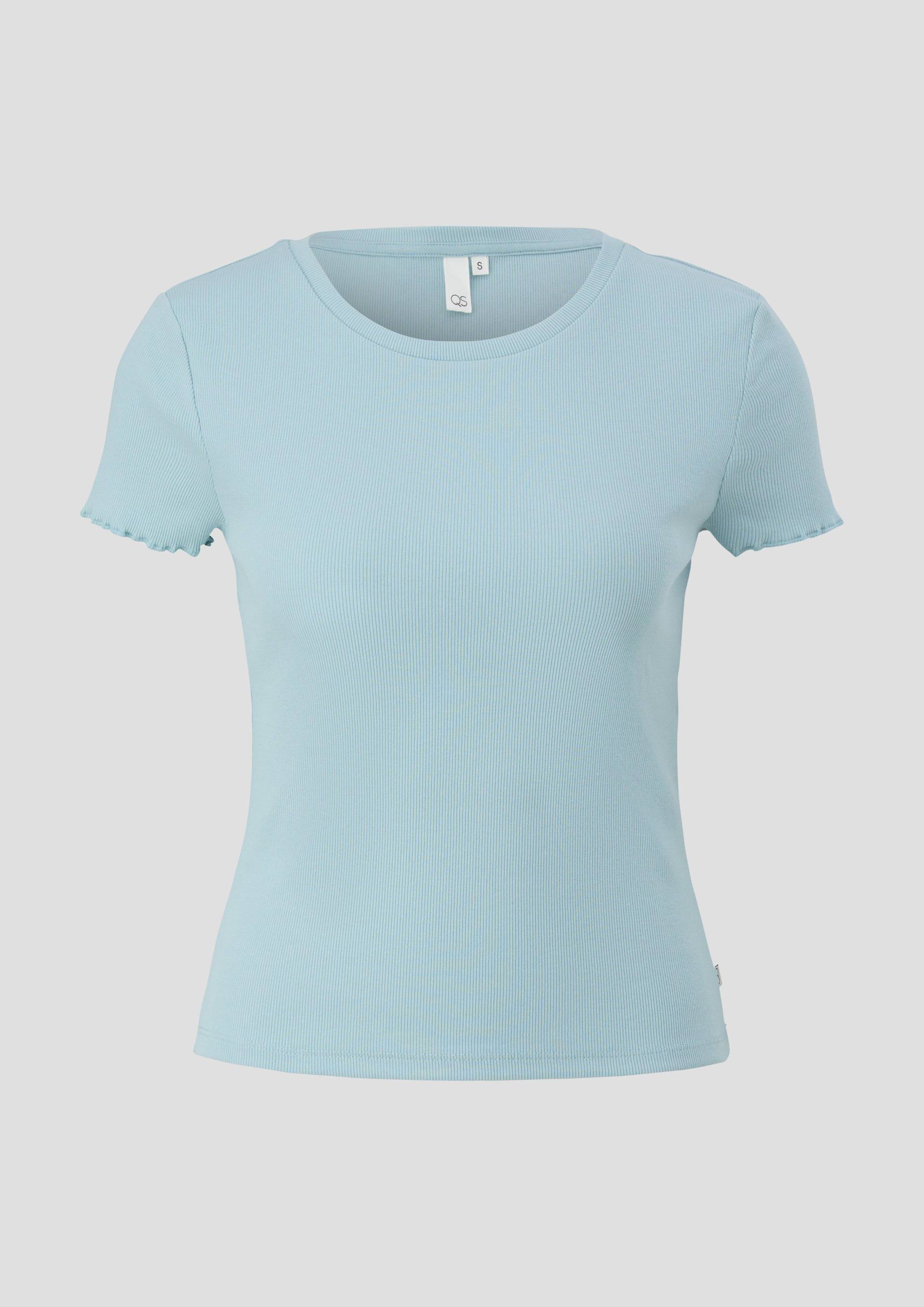 QS - Cropped Top mit Rippstruktur, Damen, türkis von QS