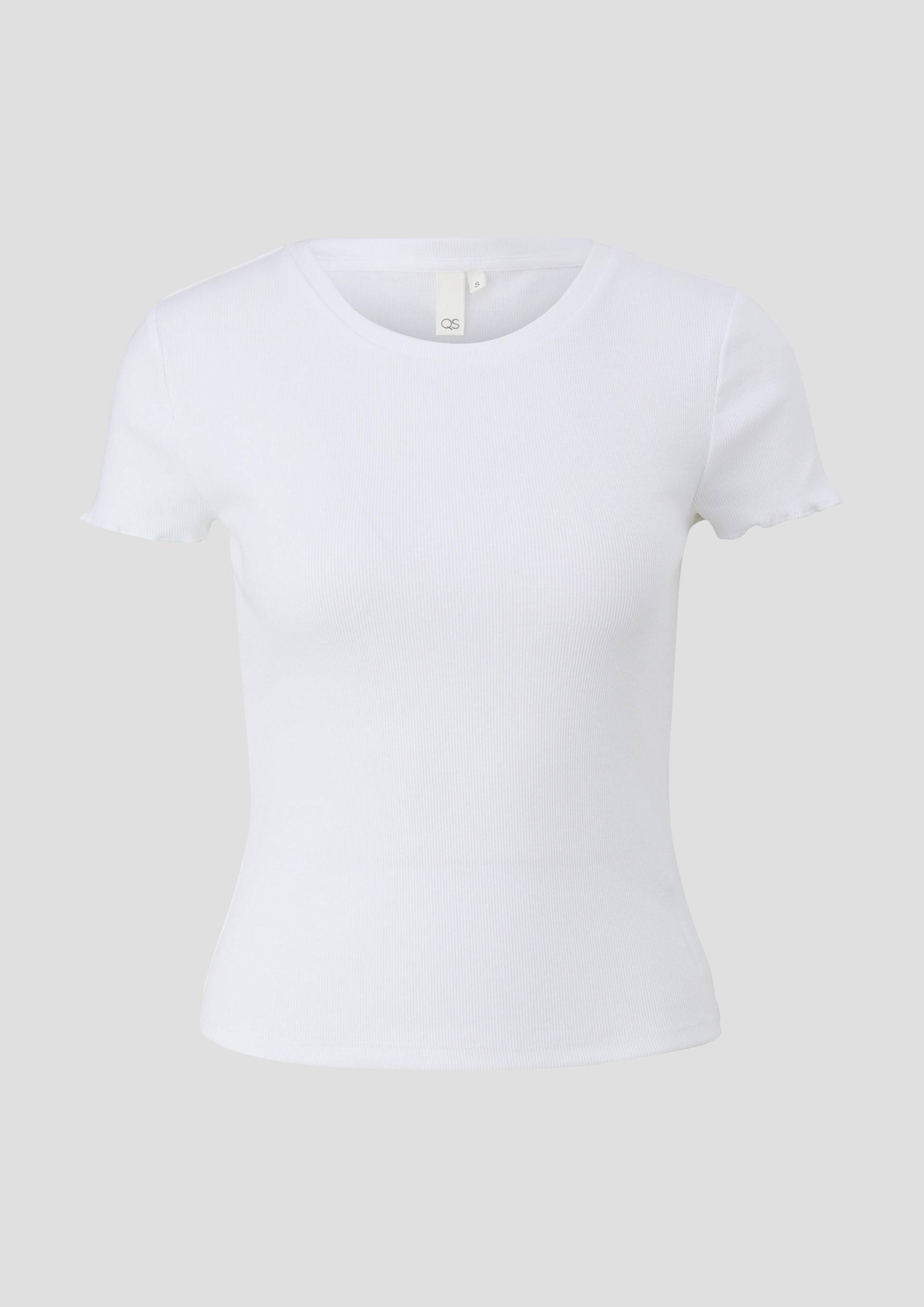 QS - Cropped Top mit Rippstruktur, Damen, weiß von QS