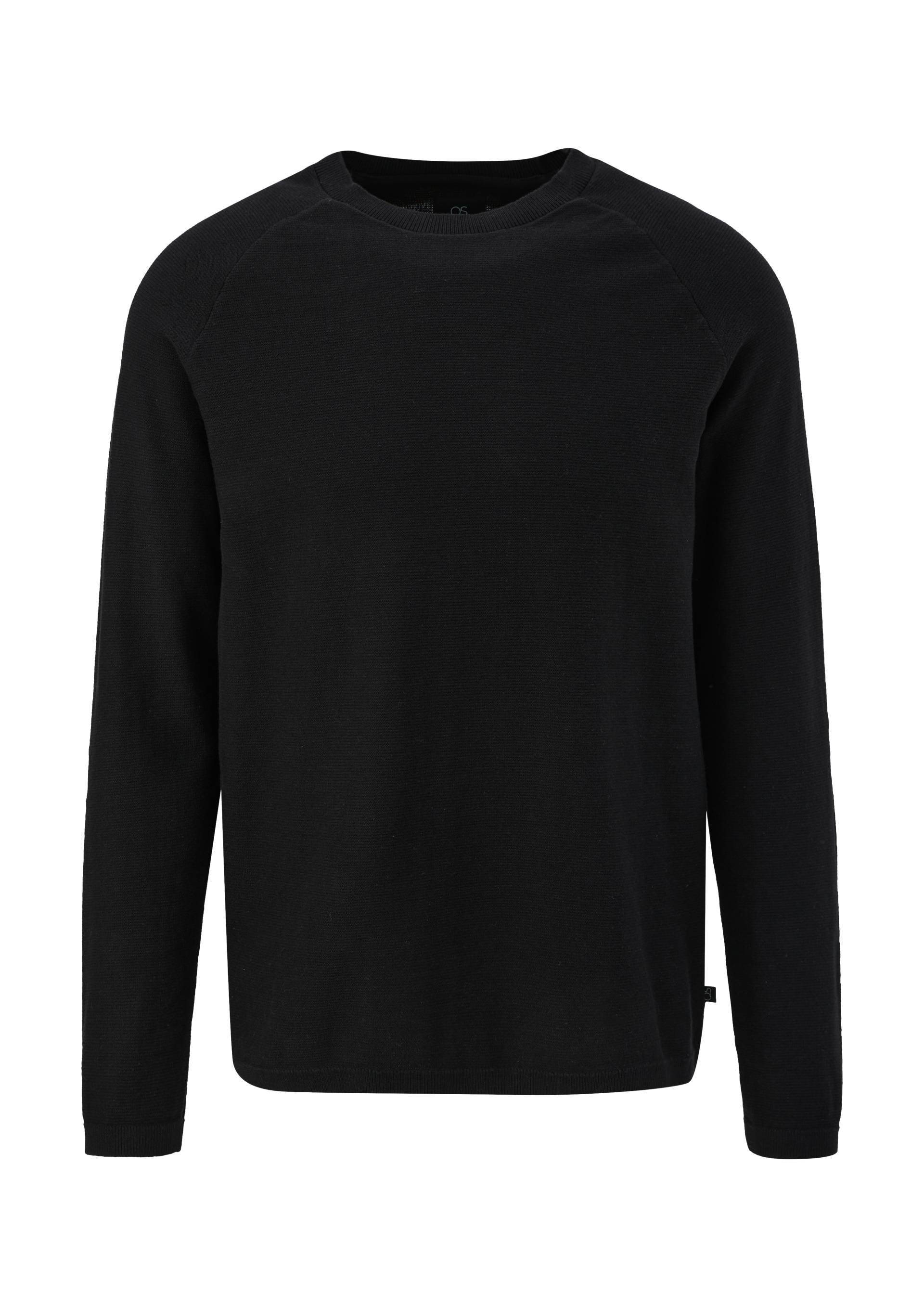 QS - Feinstrickpullover im Slim Fit, Herren, schwarz von QS