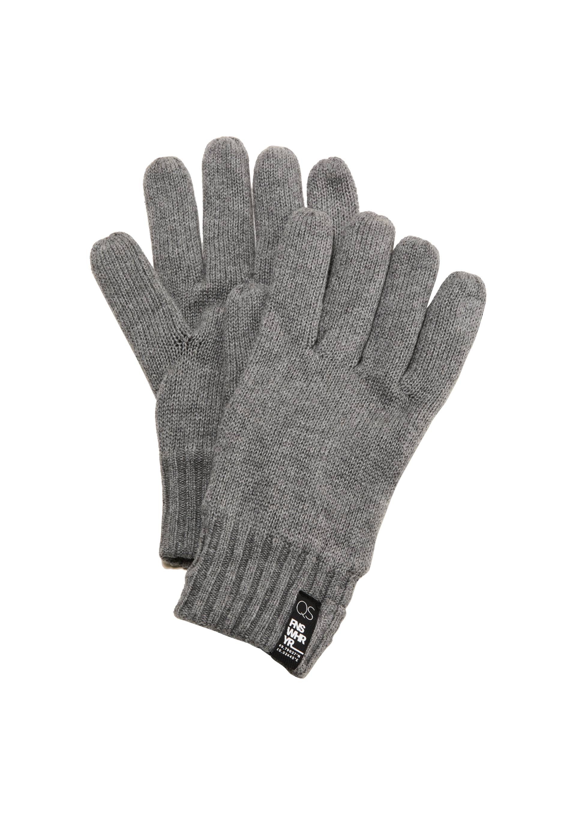 QS - Handschuhe mit Fleece-Futter, Herren, grau von QS