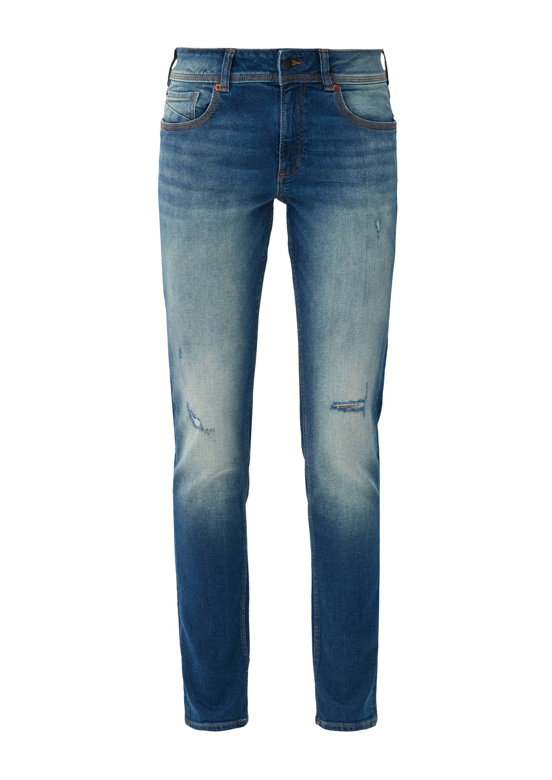 QS - Jeans Catie / Slim Fit / Mid Rise / Slim Leg, Damen, blau von QS