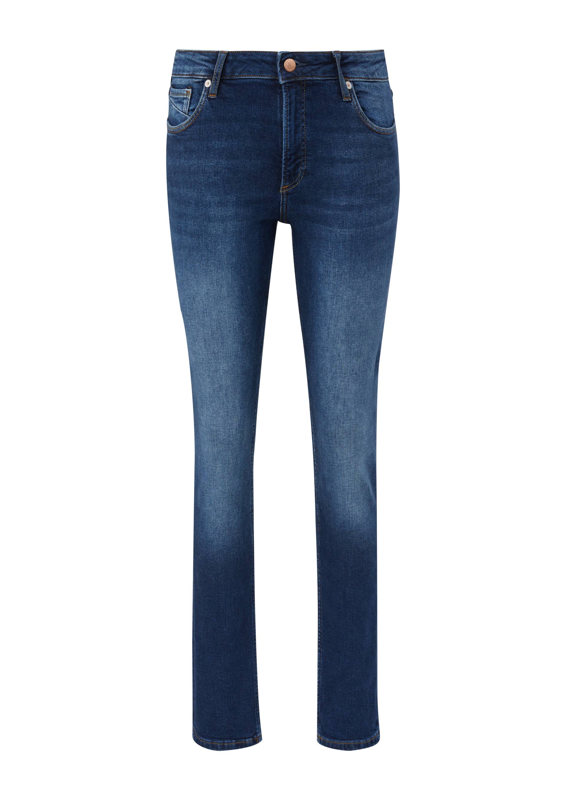 QS - Jeans Catie / Slim Fit / Mid Rise / Slim Leg, Damen, blau von QS