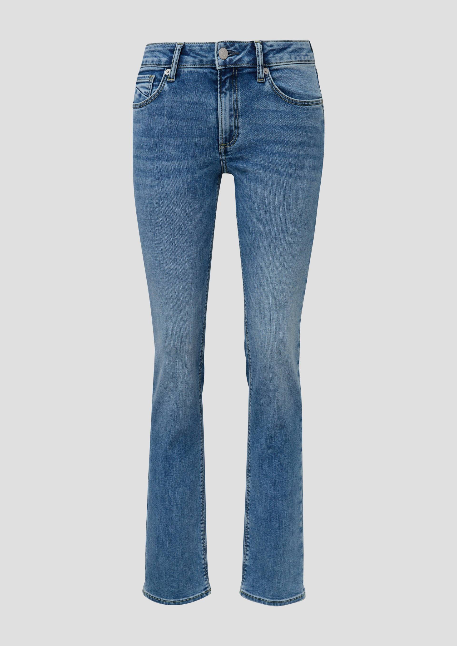 QS - Jeans Catie / Slim Fit / Mid Rise / Straight Leg, Damen, blau von QS