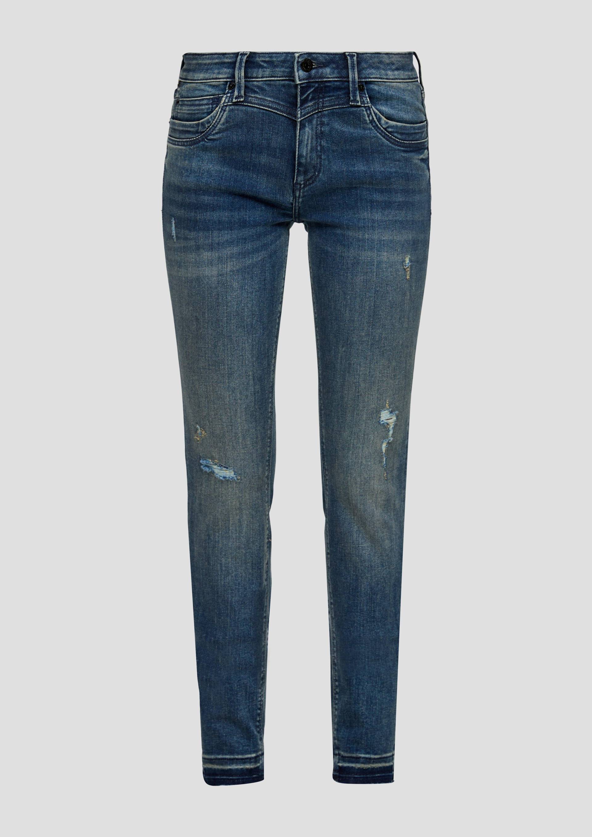 QS - Jeans Sadie / Skinny Fit / Mid Rise / Skinny Leg, Damen, blau von QS