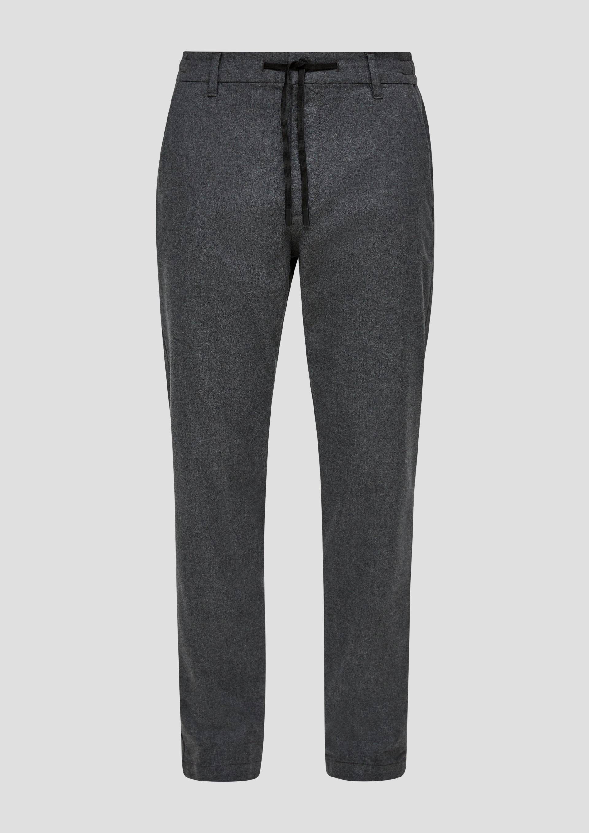 QS - Jogger: Twill-Hose im Regular Fit, Herren, grau von QS