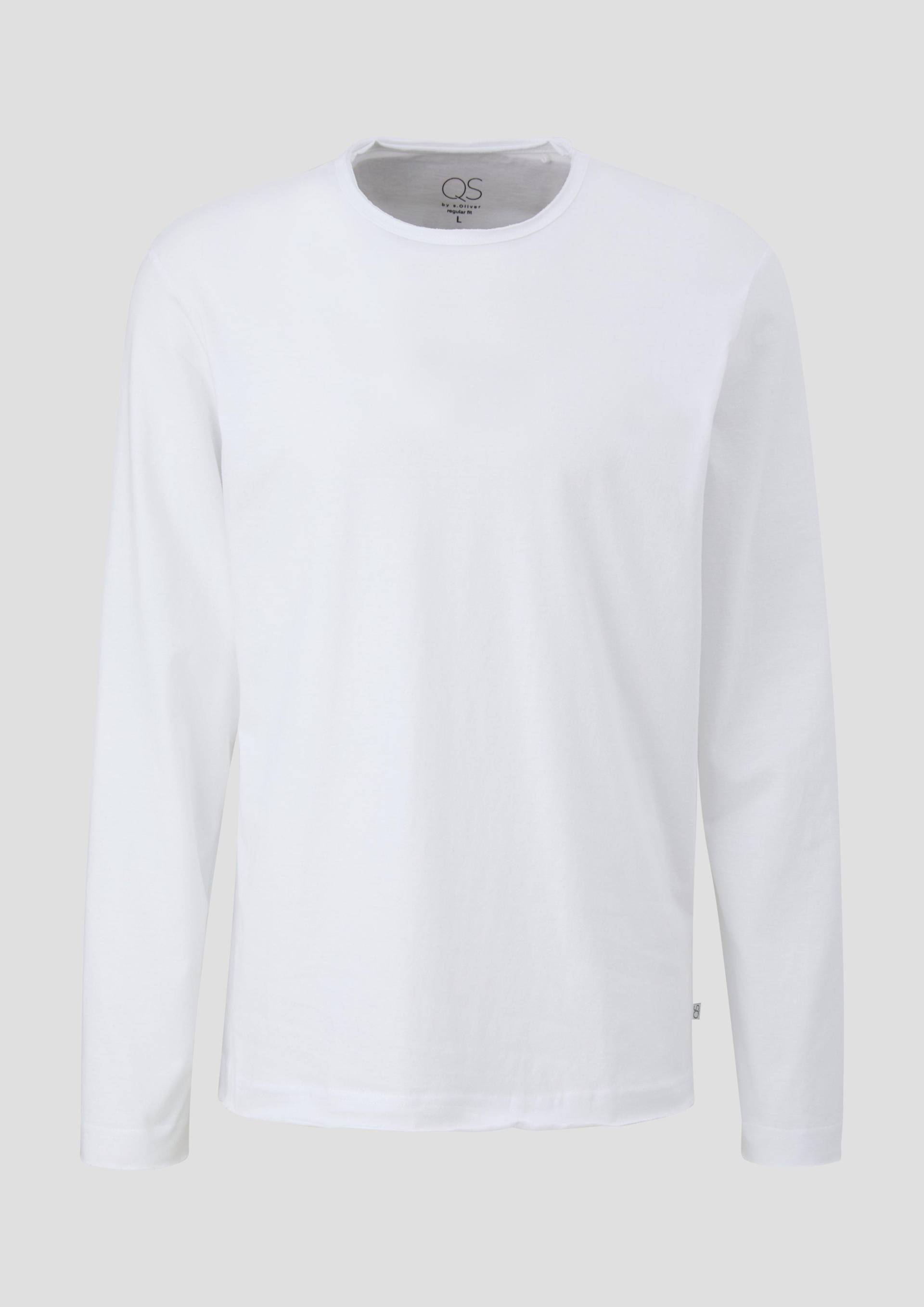 QS - Longsleeve mit Garment Dye, Herren, weiß von QS