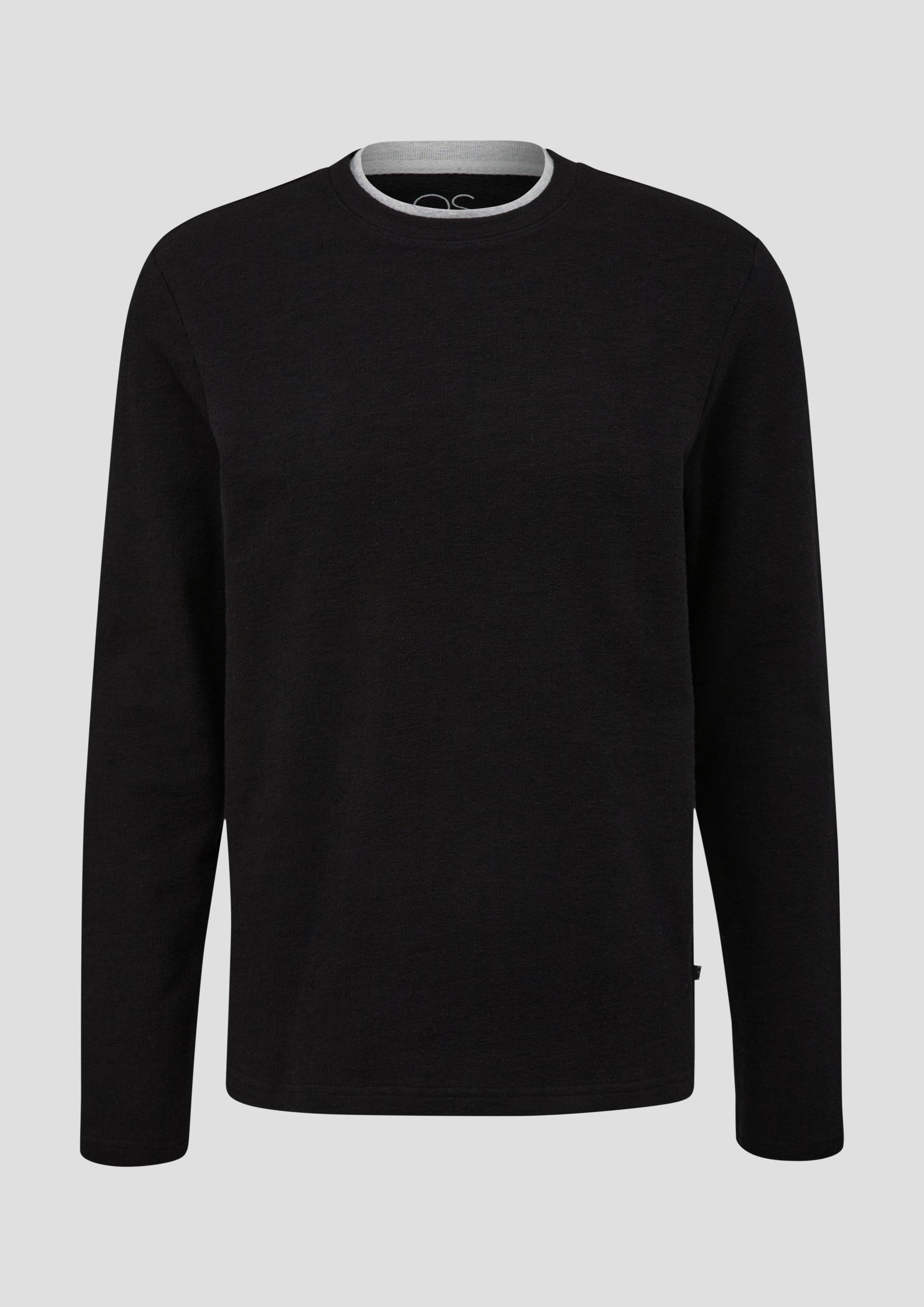 QS - Longsleeve mit Layering-Detail, Herren, schwarz von QS