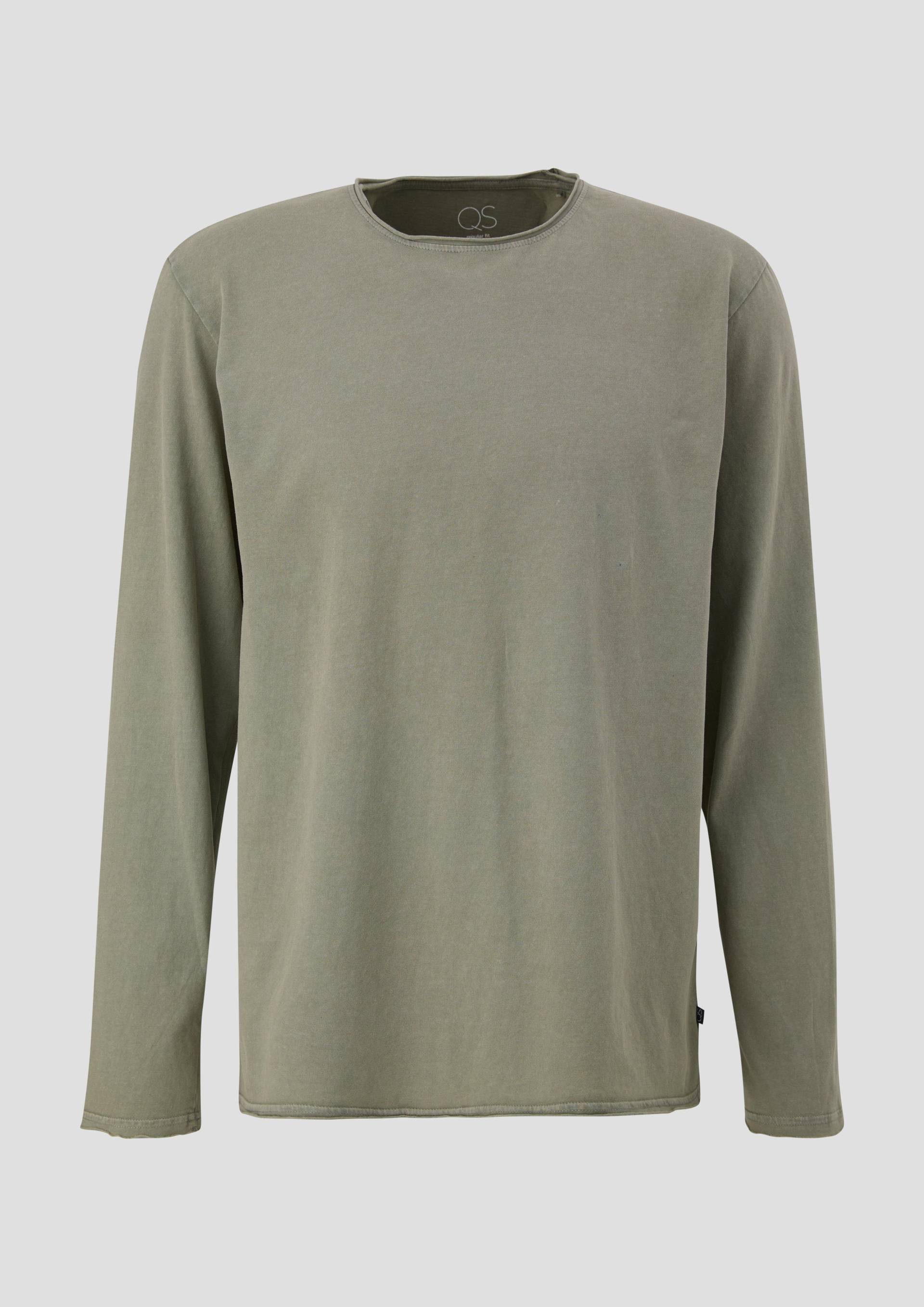 QS - Longsleeve mit Rollsäumen, Herren, grün von QS