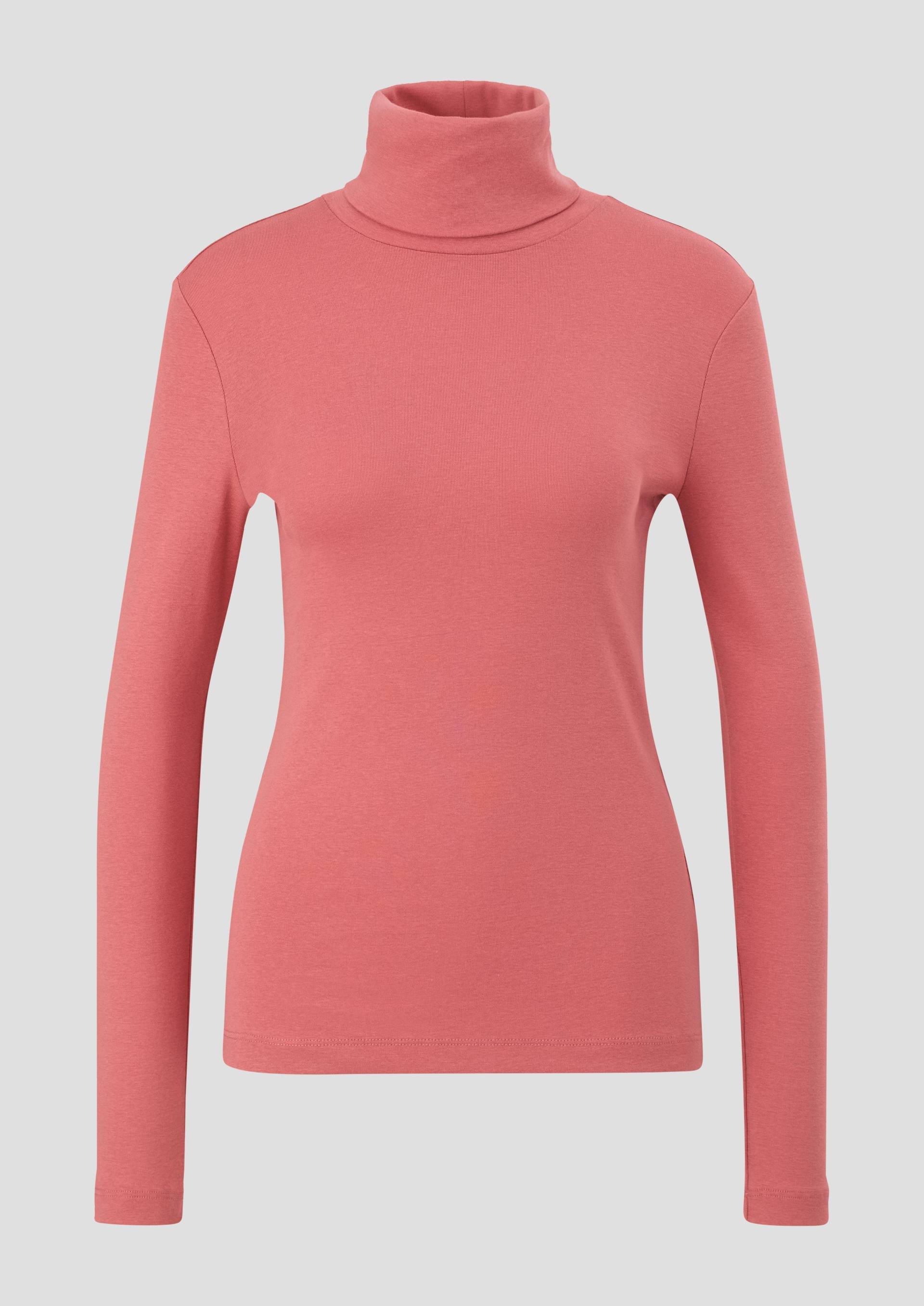 QS - Longsleeve mit Turtleneck, Damen, Rosa von QS