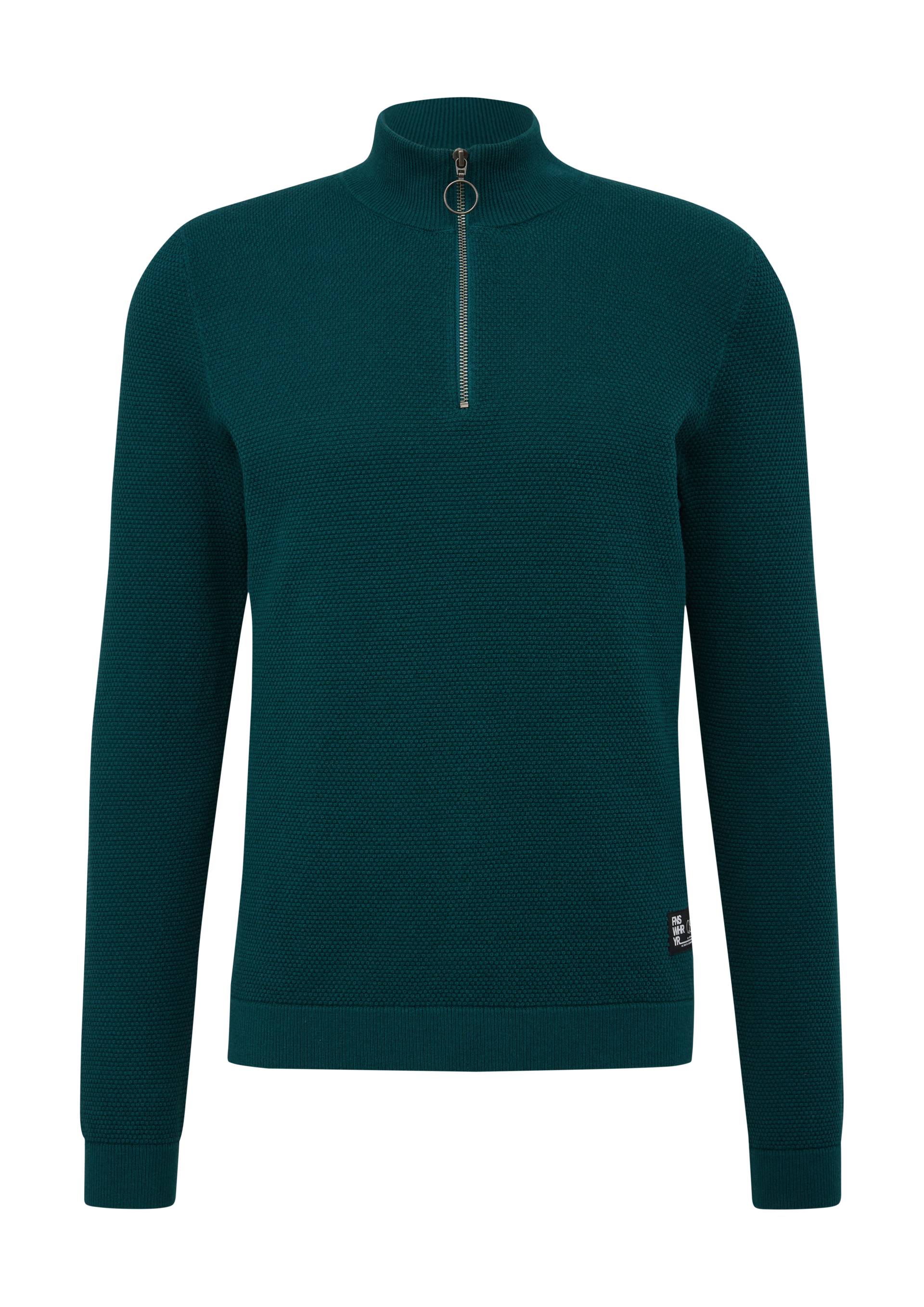 QS - Pullover aus Strukturstrick, Herren, Blau von QS