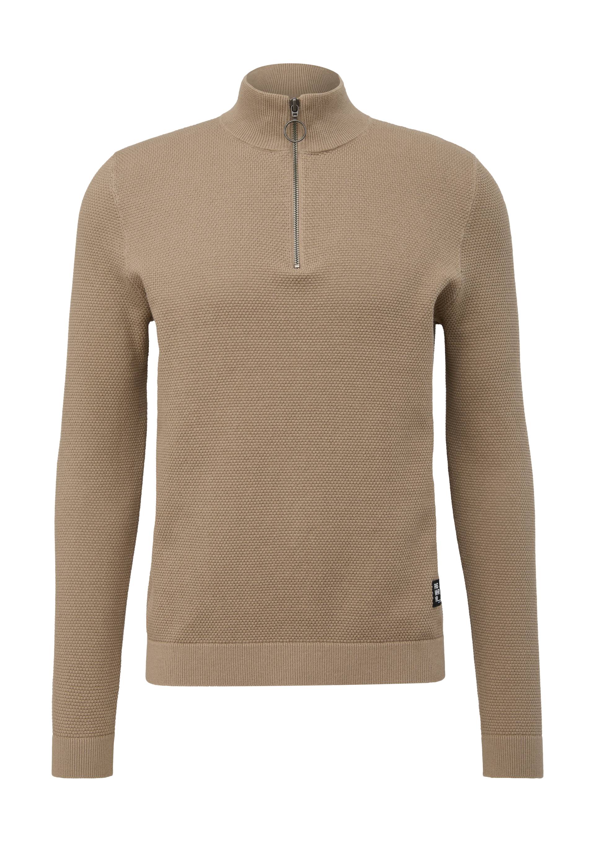 QS - Pullover aus Strukturstrick, Herren, braun von QS