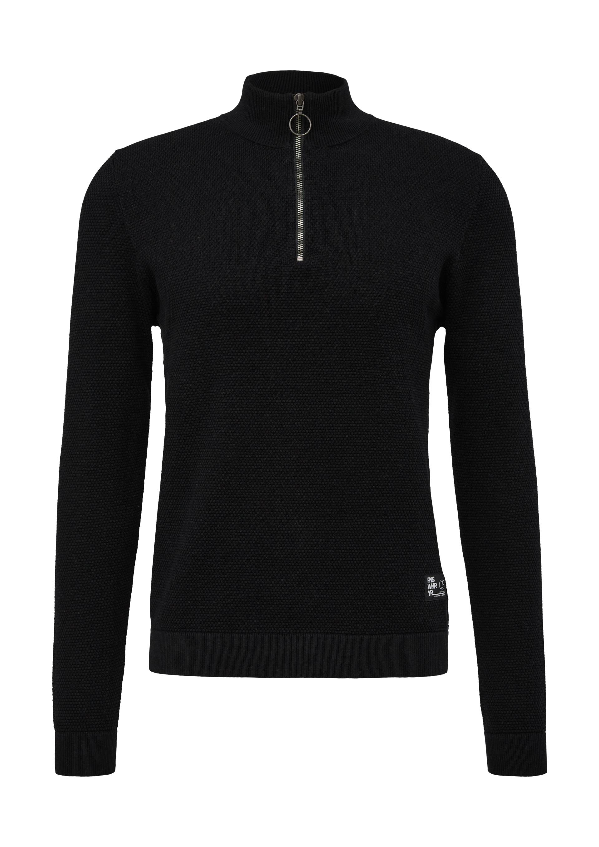 QS - Pullover aus Strukturstrick, Herren, schwarz von QS