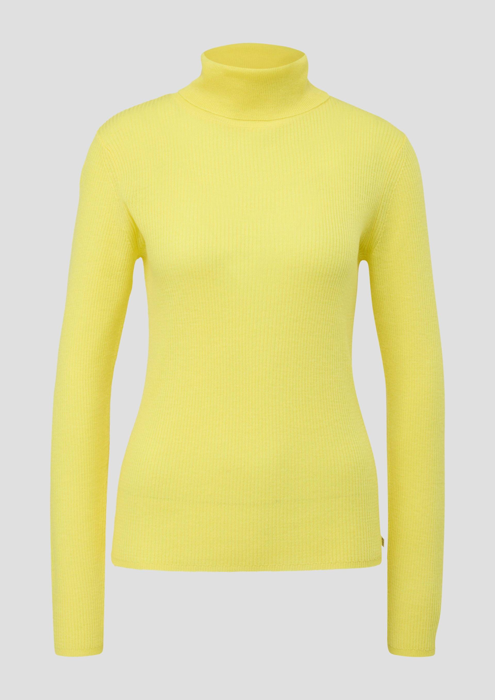 QS - Rollkragenpullover aus Feinstrick, Damen, gelb von QS