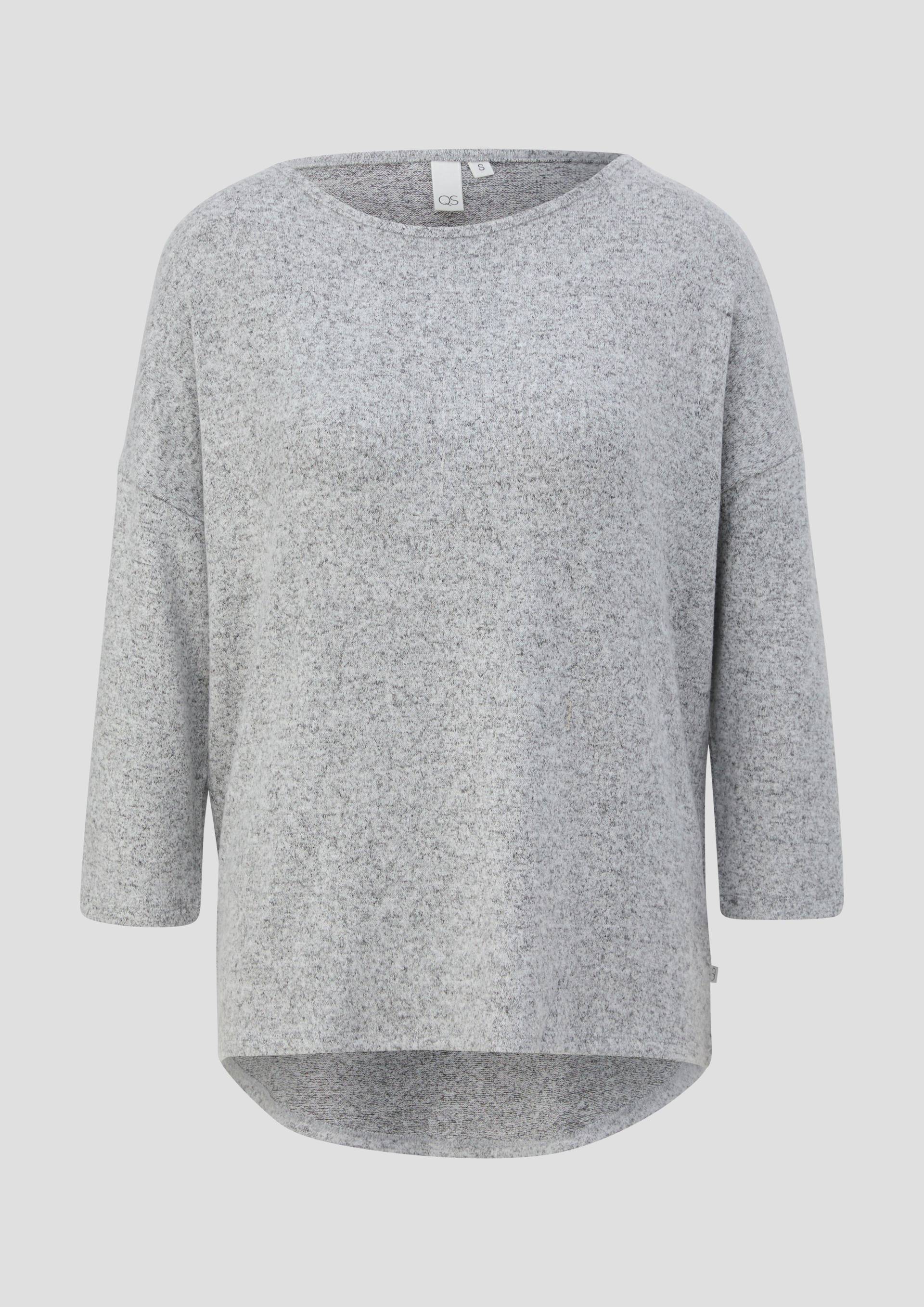 QS - Weiches Shirt aus Viskosemix in Melange-Optik, Damen, grau QS - Weiches Shirt aus Viskosemix in Melange-Optik, Damen, grau von QS