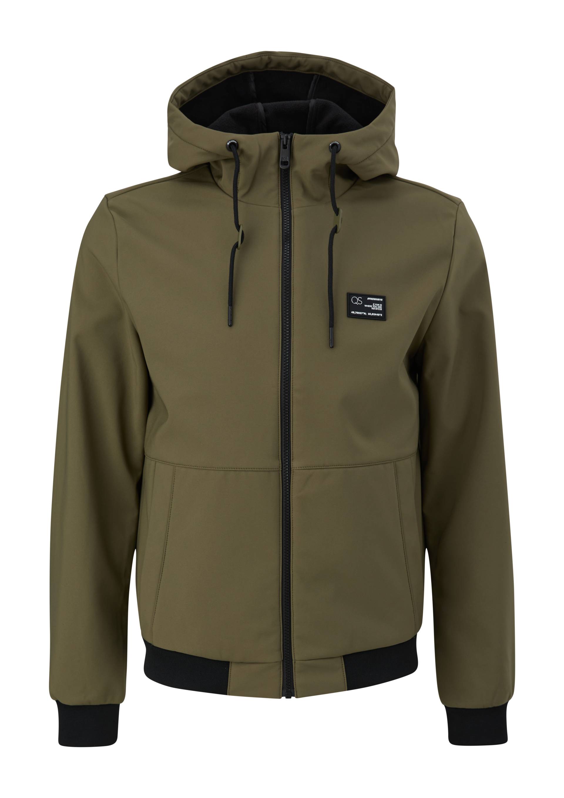 QS - Softshelljacke mit Kapuze, Herren, Grün von QS