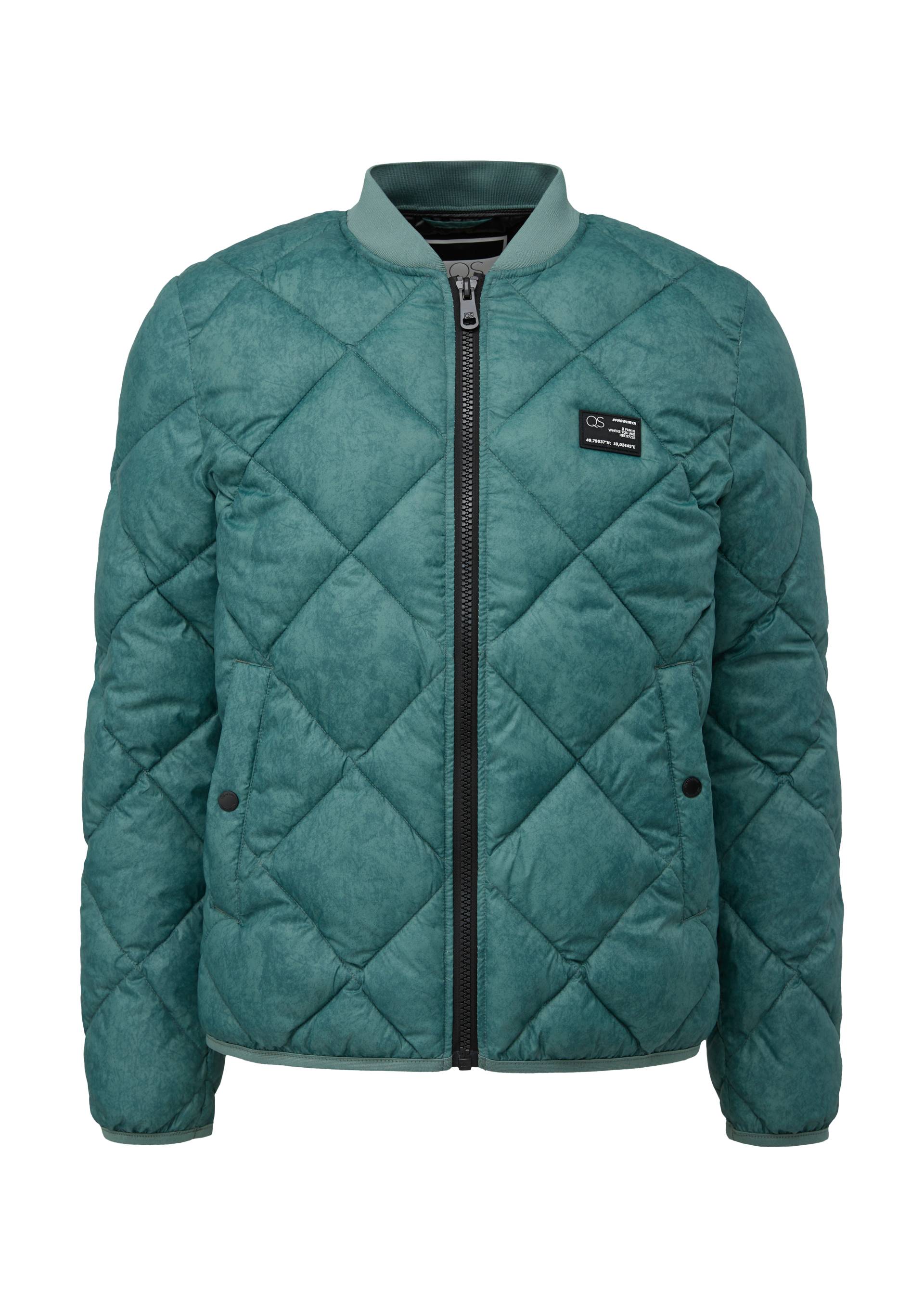 QS - Steppjacke mit Allover-Print, Herren, Blau von QS