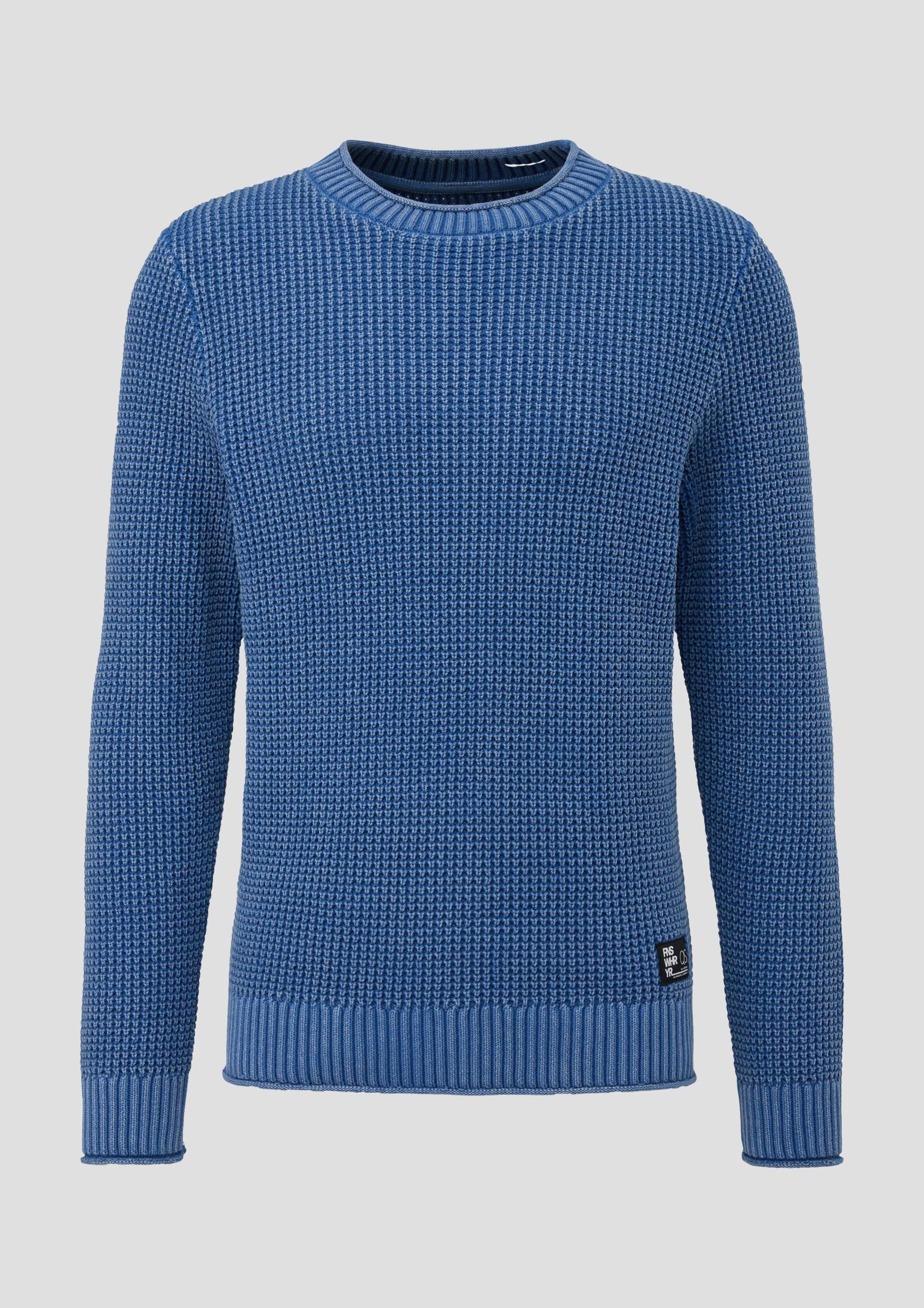 QS - Strickpullover aus Baumwolle, Herren, blau von QS