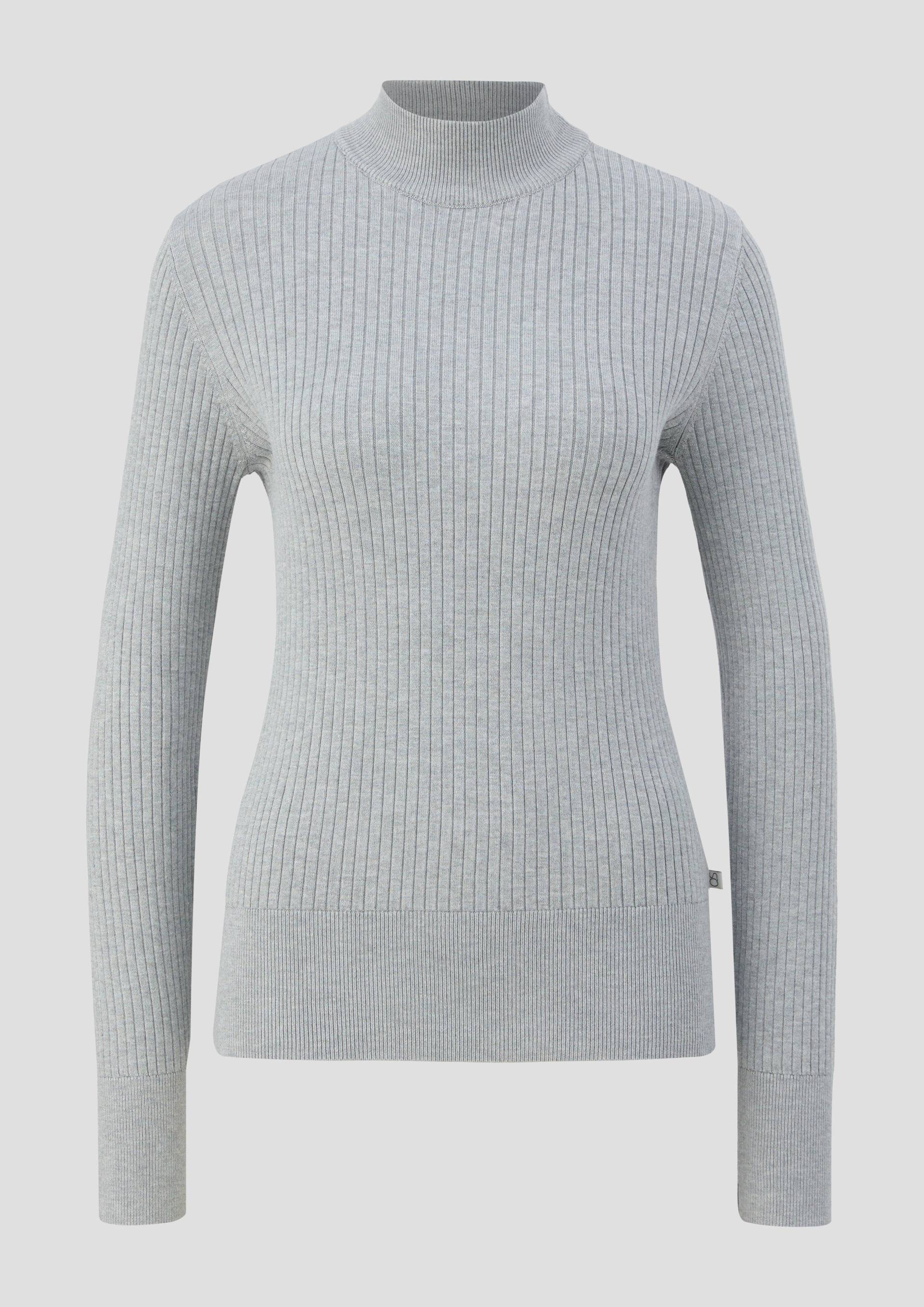 QS - Strickpullover aus Viskosemix, Damen, grau von QS