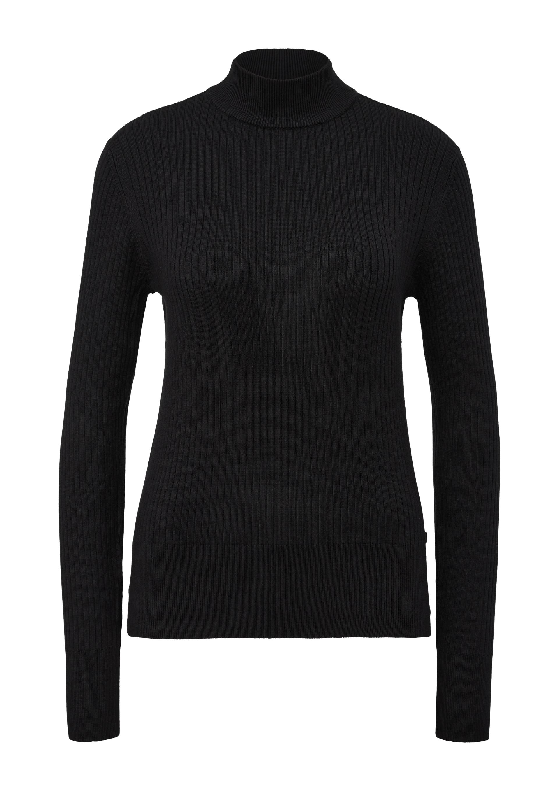 QS - Strickpullover aus Viskosemix, Damen, schwarz von QS