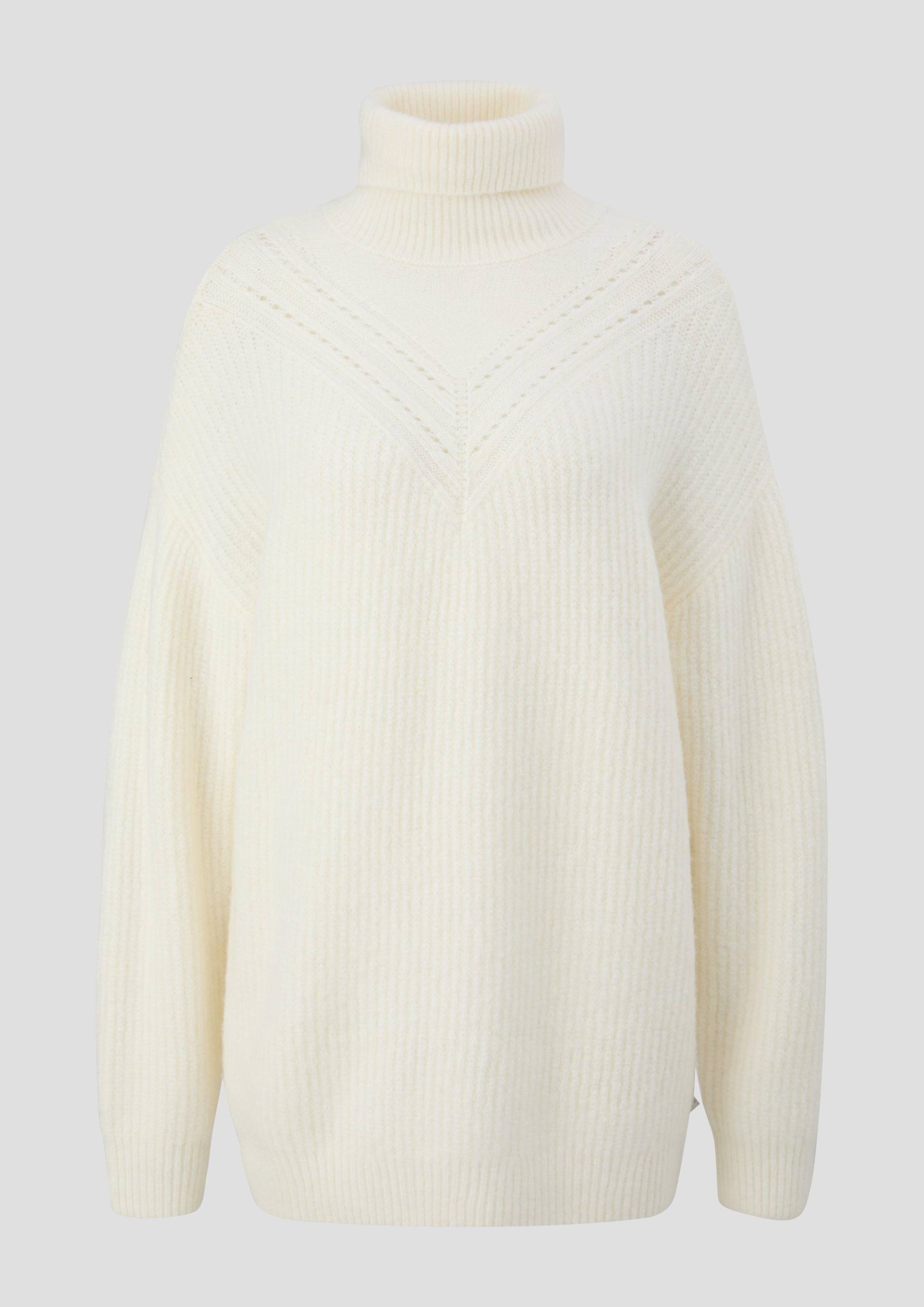 QS - Strickpullover aus Wollmix, Damen, creme von QS