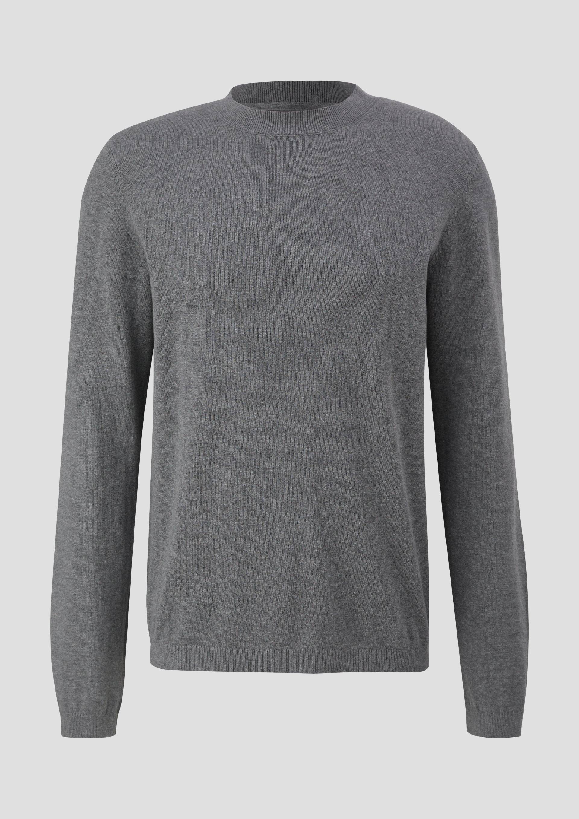 QS - Strickpullover mit Crewneck, Herren, grau von QS