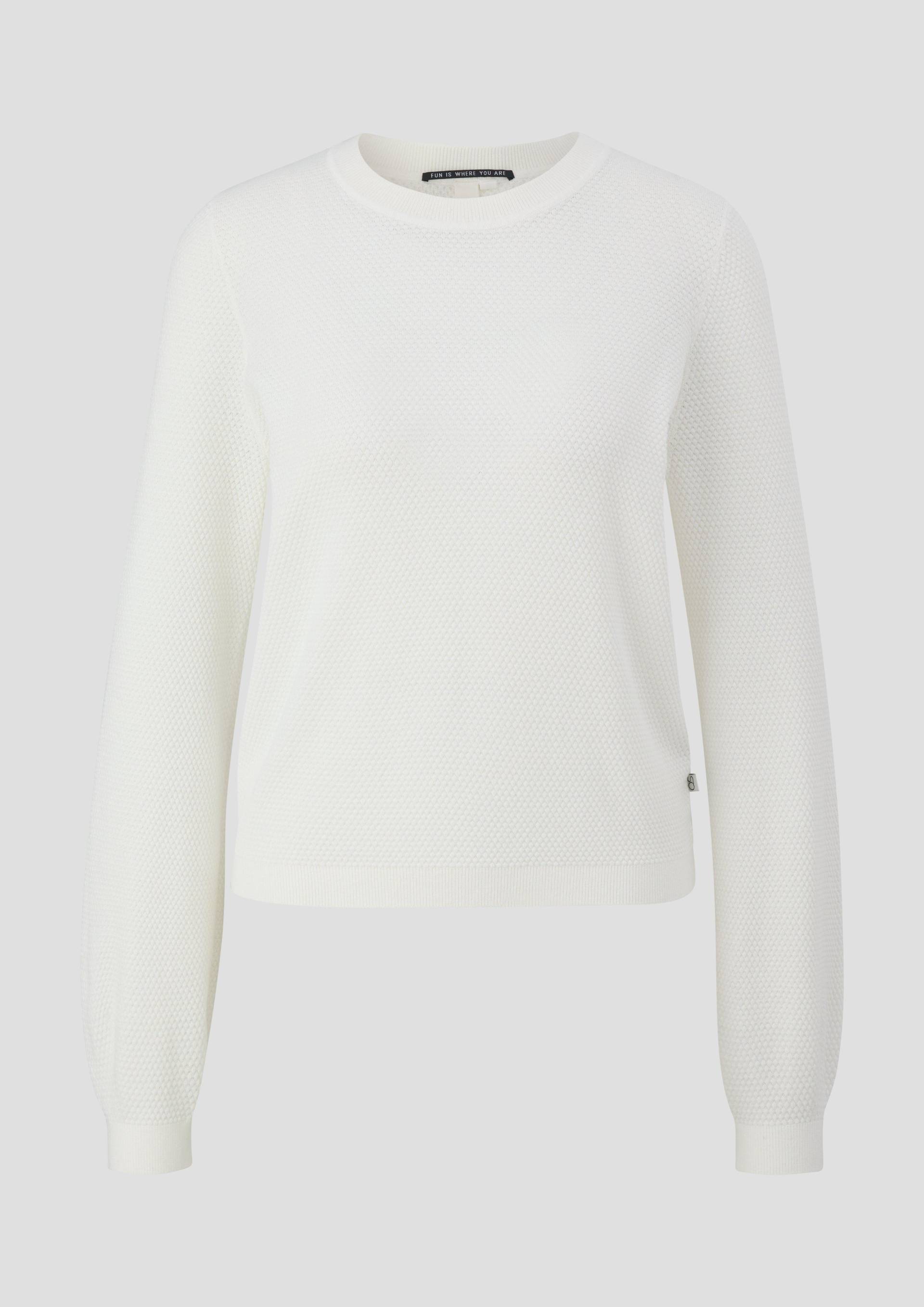 QS - Strickpullover mit Dobby-Struktur, Damen, creme von QS