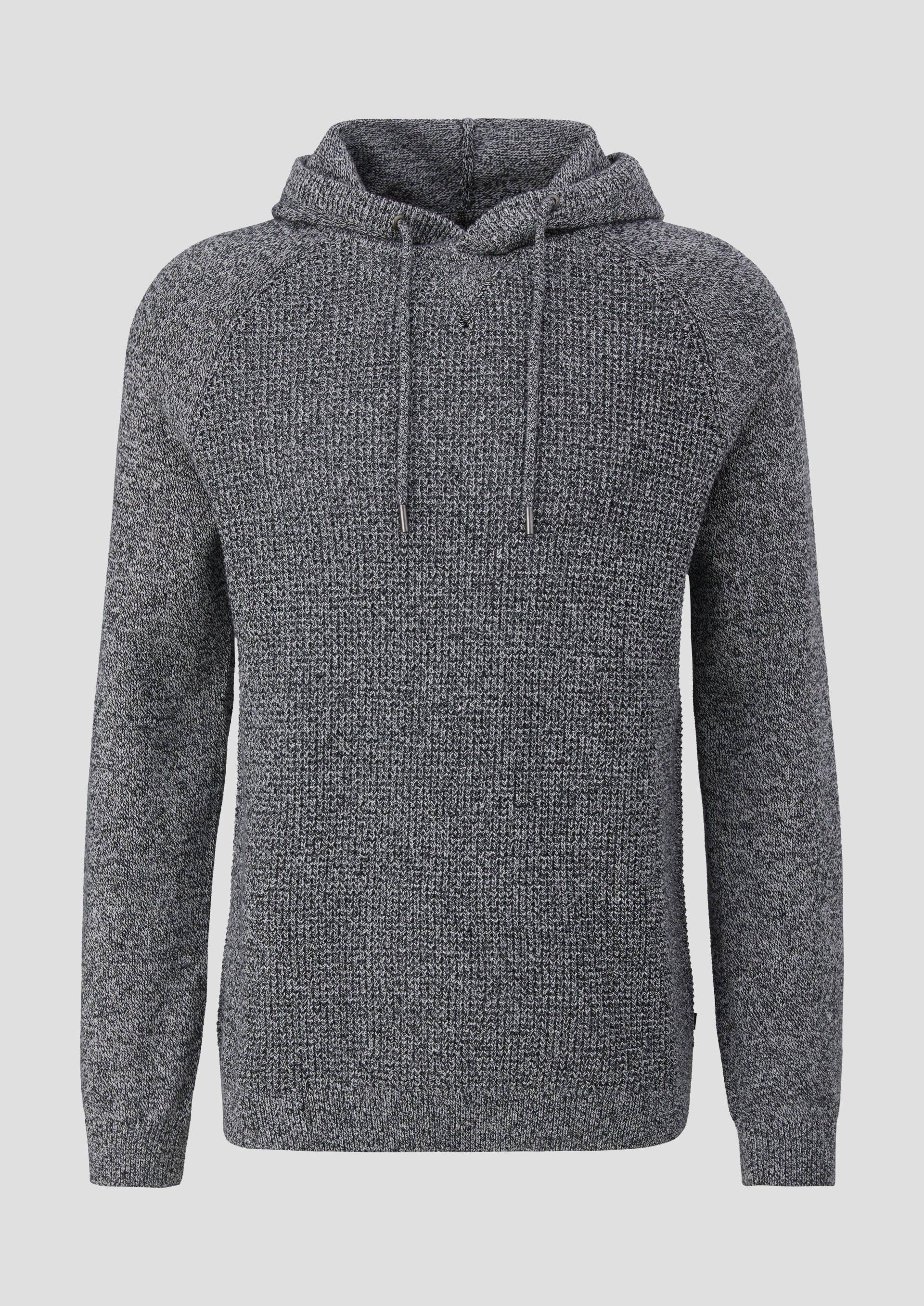 QS - Strickpullover mit Kapuze, Herren, schwarz von QS