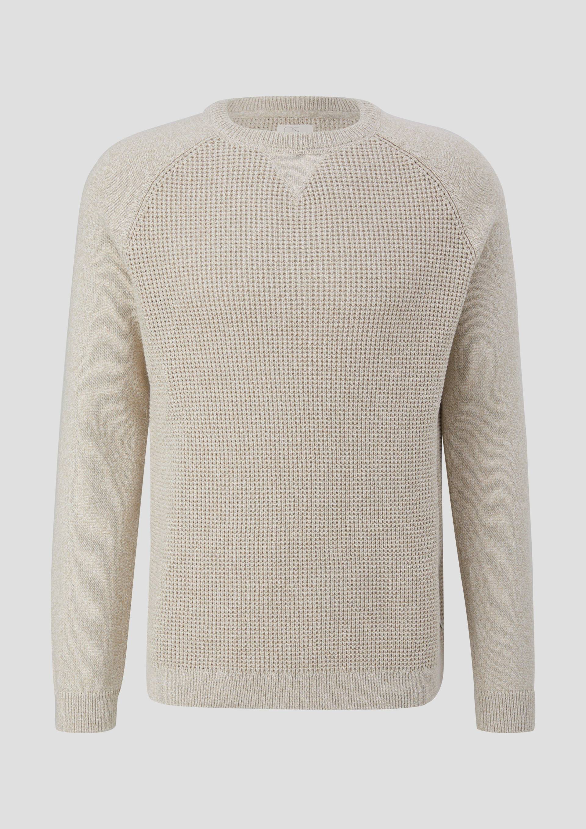 QS - Strickpullover mit Raglanärmeln, Herren, Beige von QS