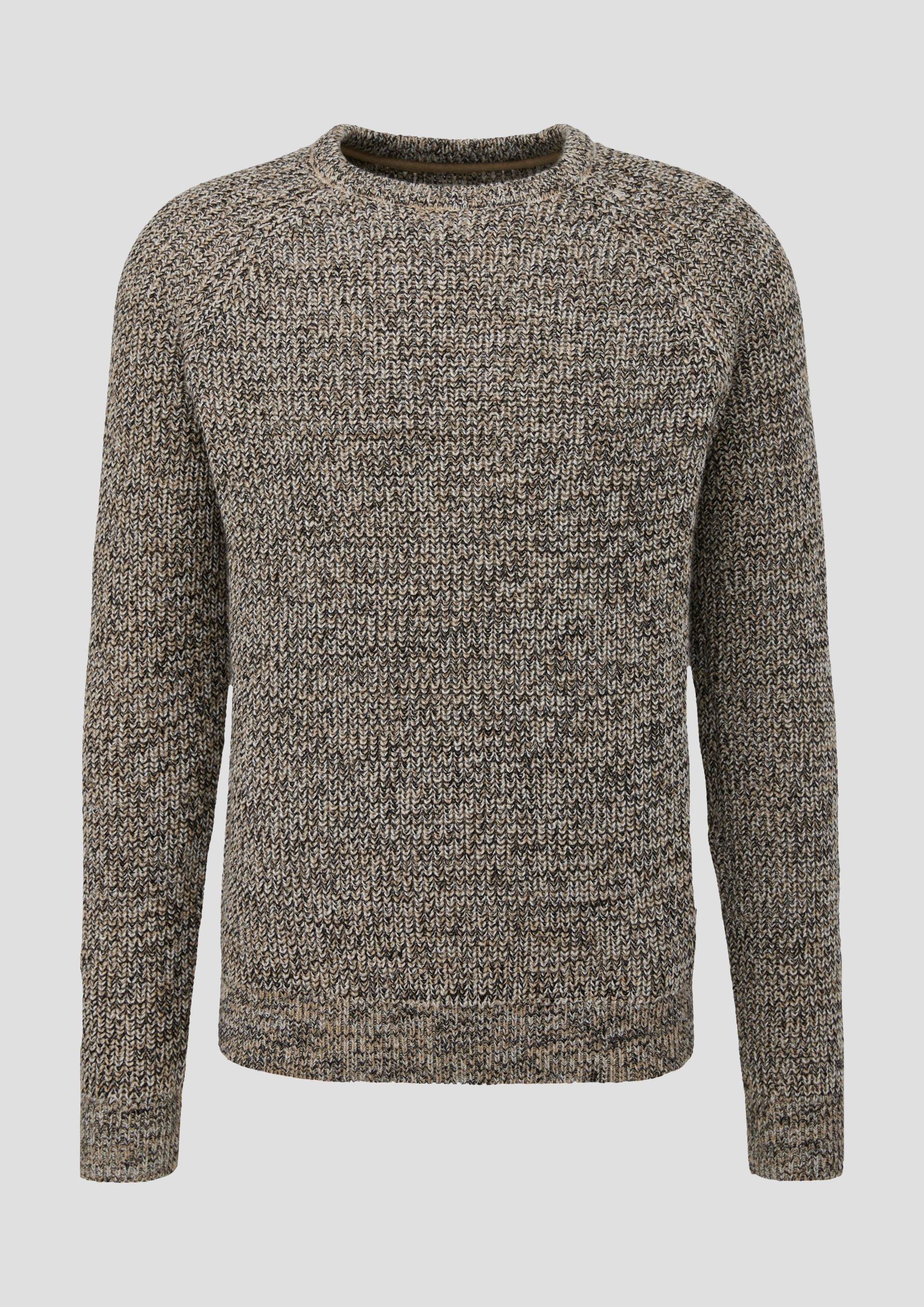 QS - Strickpullover mit Raglanärmeln, Herren, braun von QS