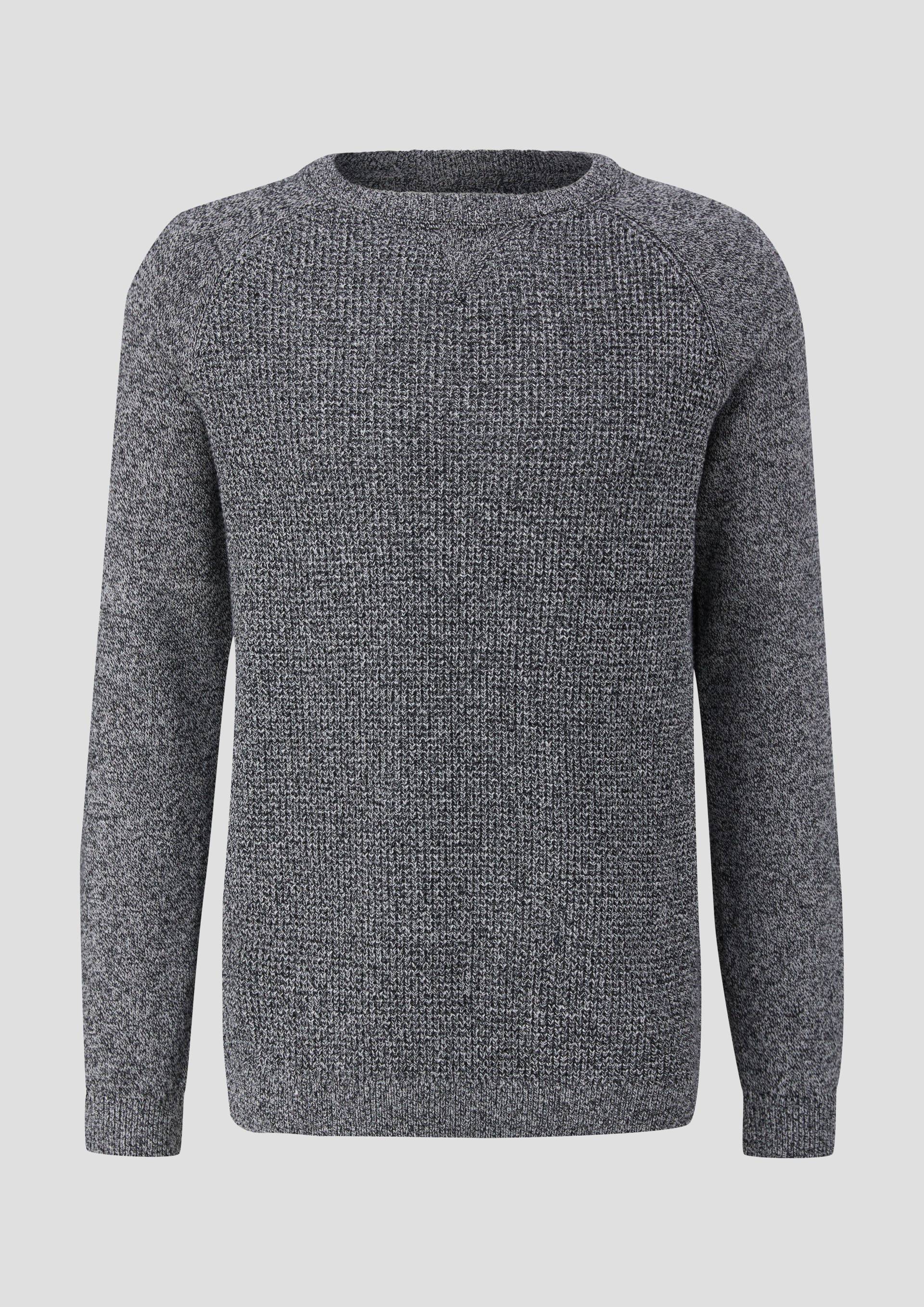 QS - Strickpullover mit Raglanärmeln, Herren, schwarz von QS