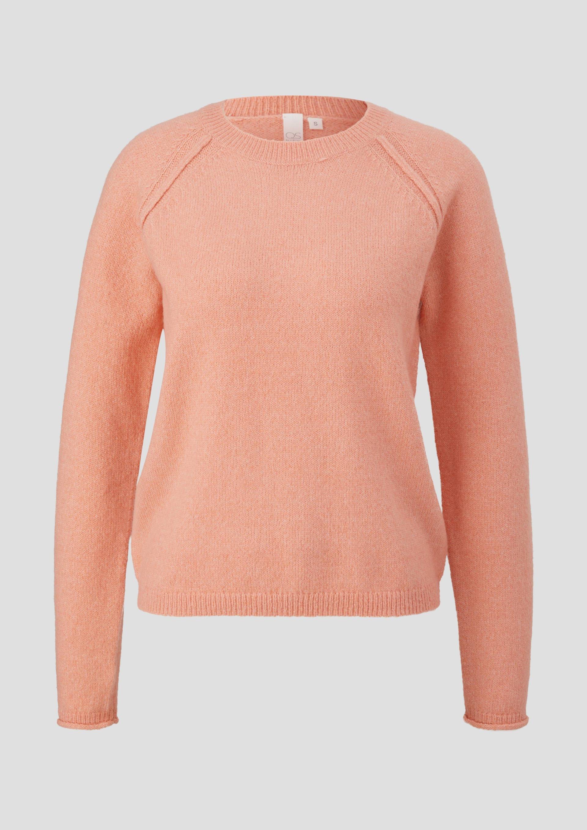 QS - Strickpullover mit Rollsaum, Damen, Orange von QS