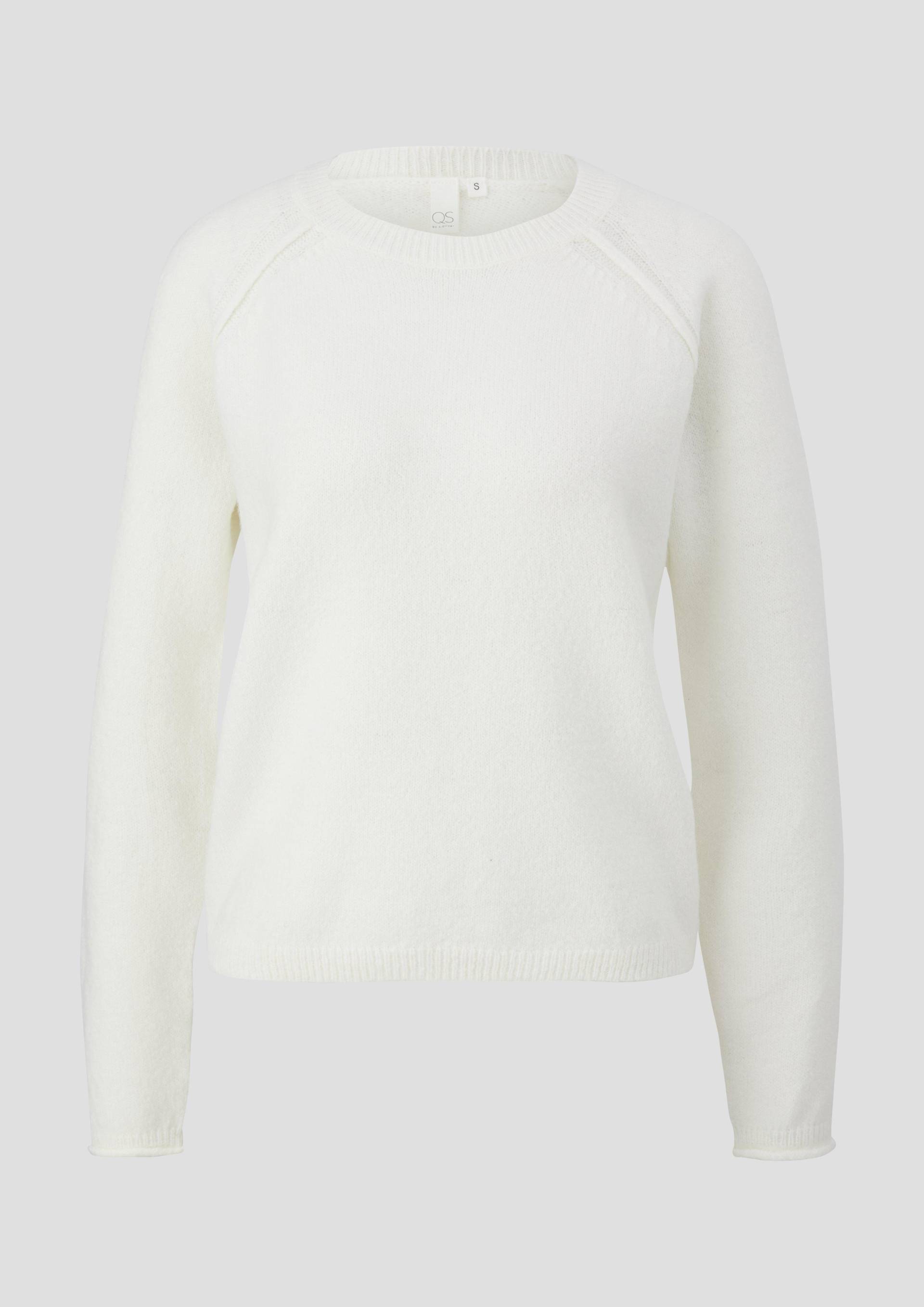 QS - Strickpullover mit Rollsaum, Damen, creme von QS