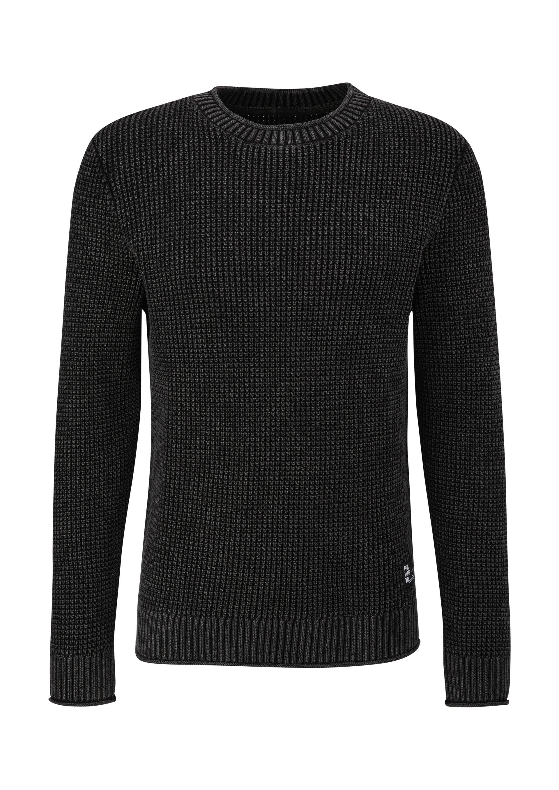 QS - Strickpullover mit Strukturmuster, Herren, schwarz von QS