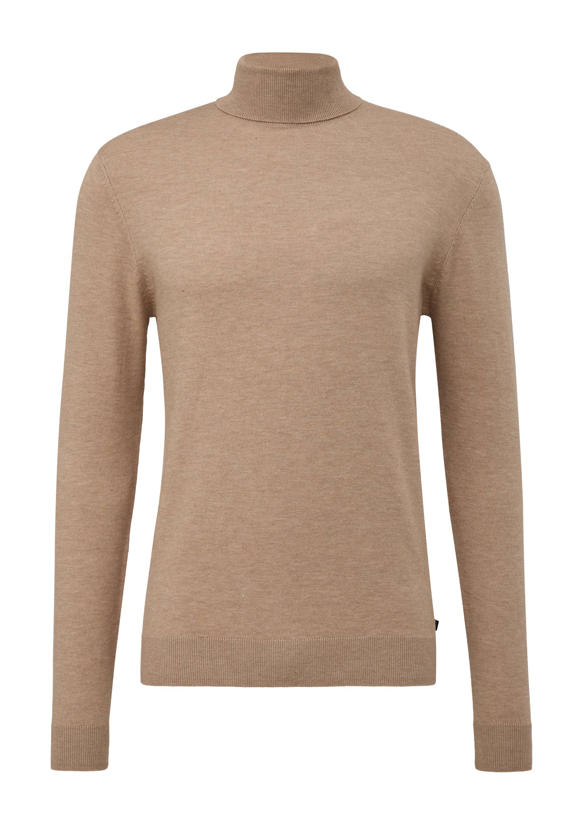 QS - Strickpullover mit Turtleneck, Herren, braun von QS