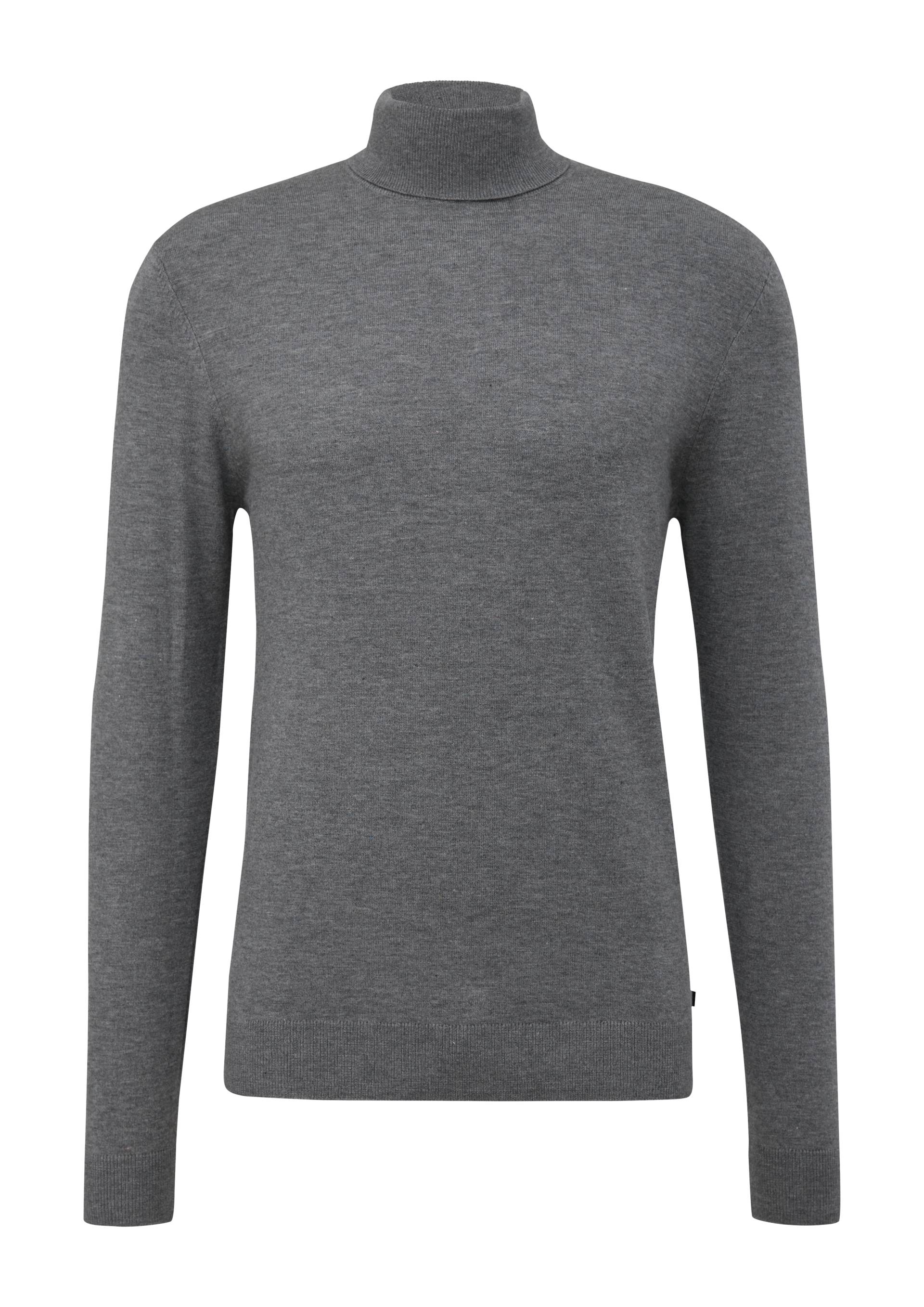 QS - Strickpullover mit Turtleneck, Herren, grau von QS